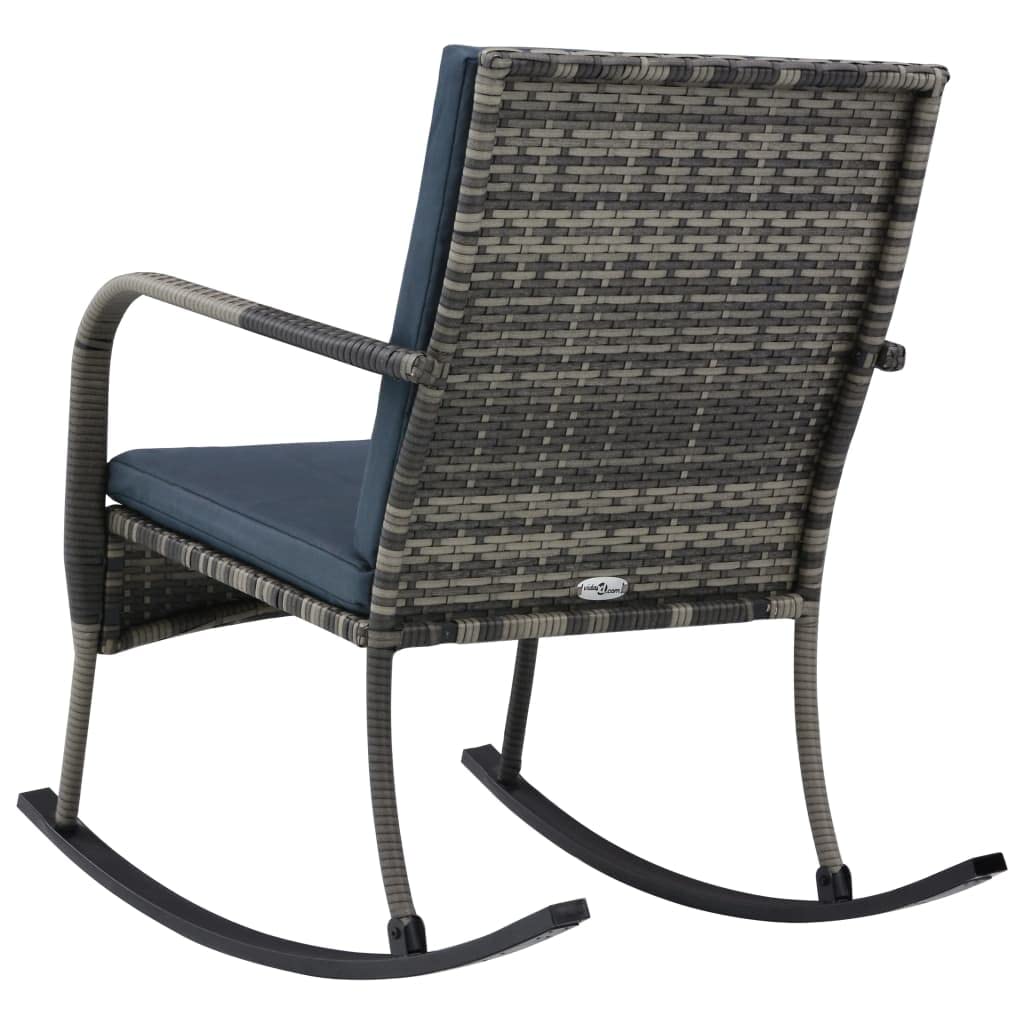 Outdoor Rocking Chair - Poly Rattan Garden Rocker Lounge Chair for Porch, Patio, Lawn & Backyard | Comfortable Recliner for Relaxing in Bistro, Garden or Outdoor Spaces | Durable Anthracite Wicker Furniture for Leisure & Sunbathing