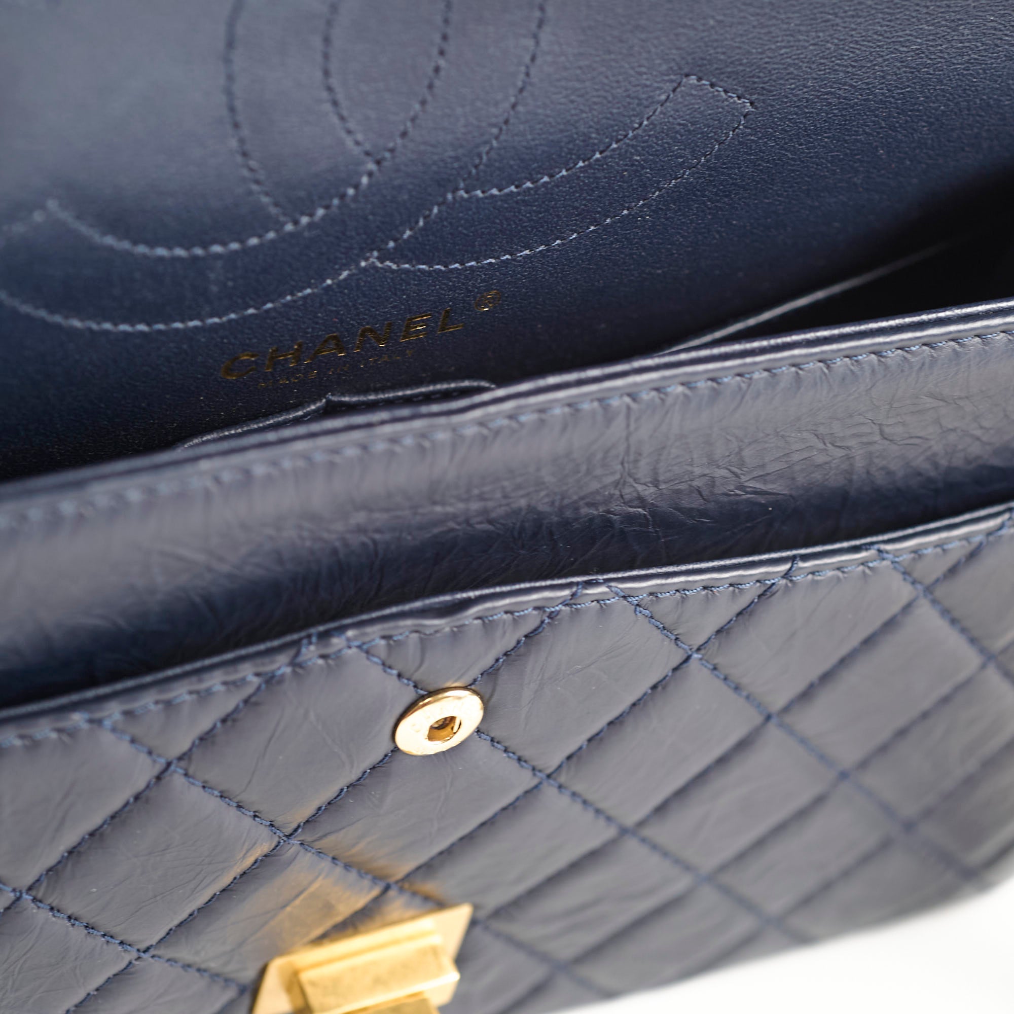 Chanel Reissue 226 Navy Calfskin Leather Handbag - Classic Flap Bag Series 24 | Luxury Designer Purse for Women, Perfect for Work, Evening Events & Special Occasions