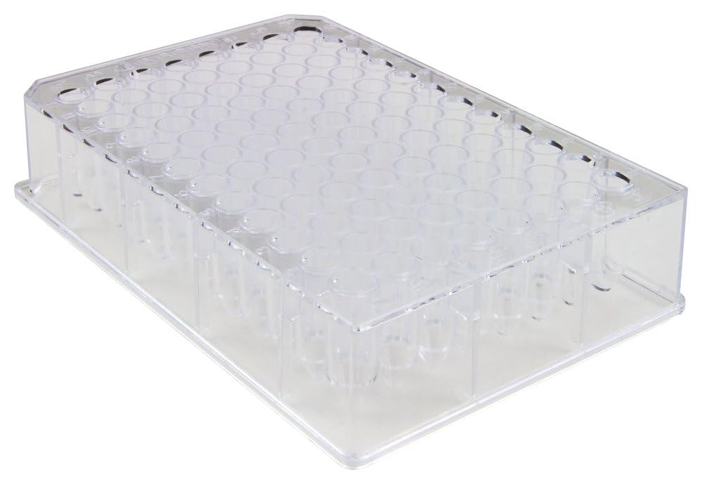Sterile 96-Well Deep-Well Polystyrene Plates - Natural (Pack of 20) by Caplugs Evergreen 222-8636-010 | Ideal for PCR, Sample Storage & Laboratory Research