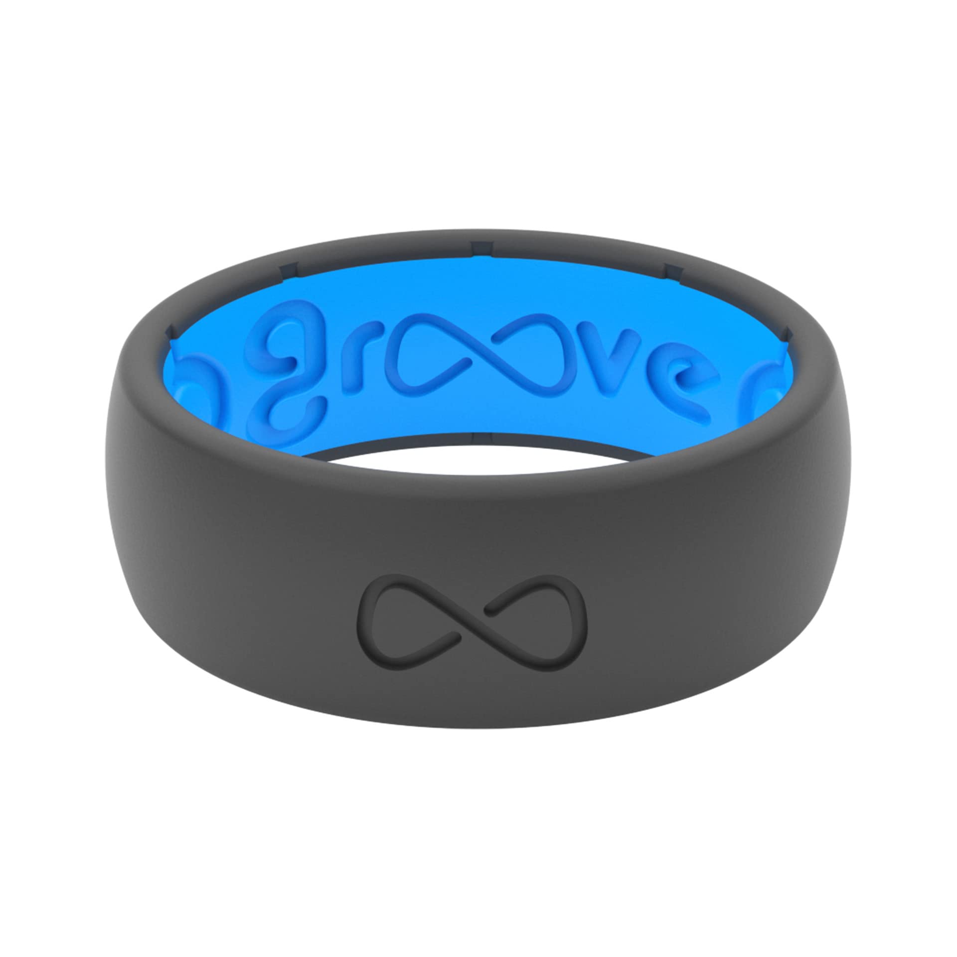 Groove Life Solid Silicone Ring for Men - Breathable Comfort Fit Wedding Band with Unique Design & Lifetime Warranty - Perfect for Active Lifestyle, Gym, Swimming & Outdoor Adventures