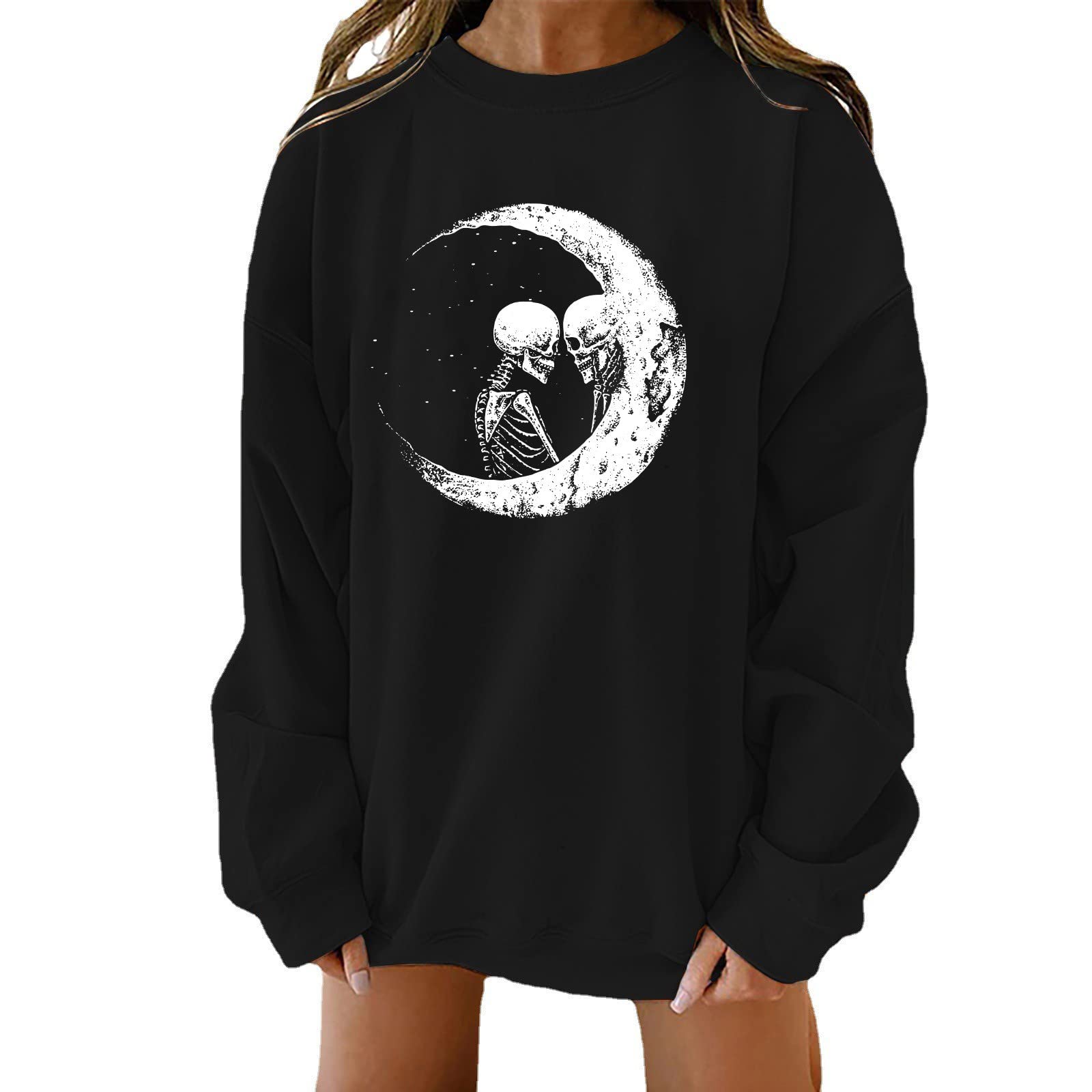 Vintage Rose Graphic Oversized Sweatshirt for Women - Long Sleeve Loose Crewneck Pullover Blouse | Casual Trendy Tunic Tee for Everyday Wear, Lounge & Street Style