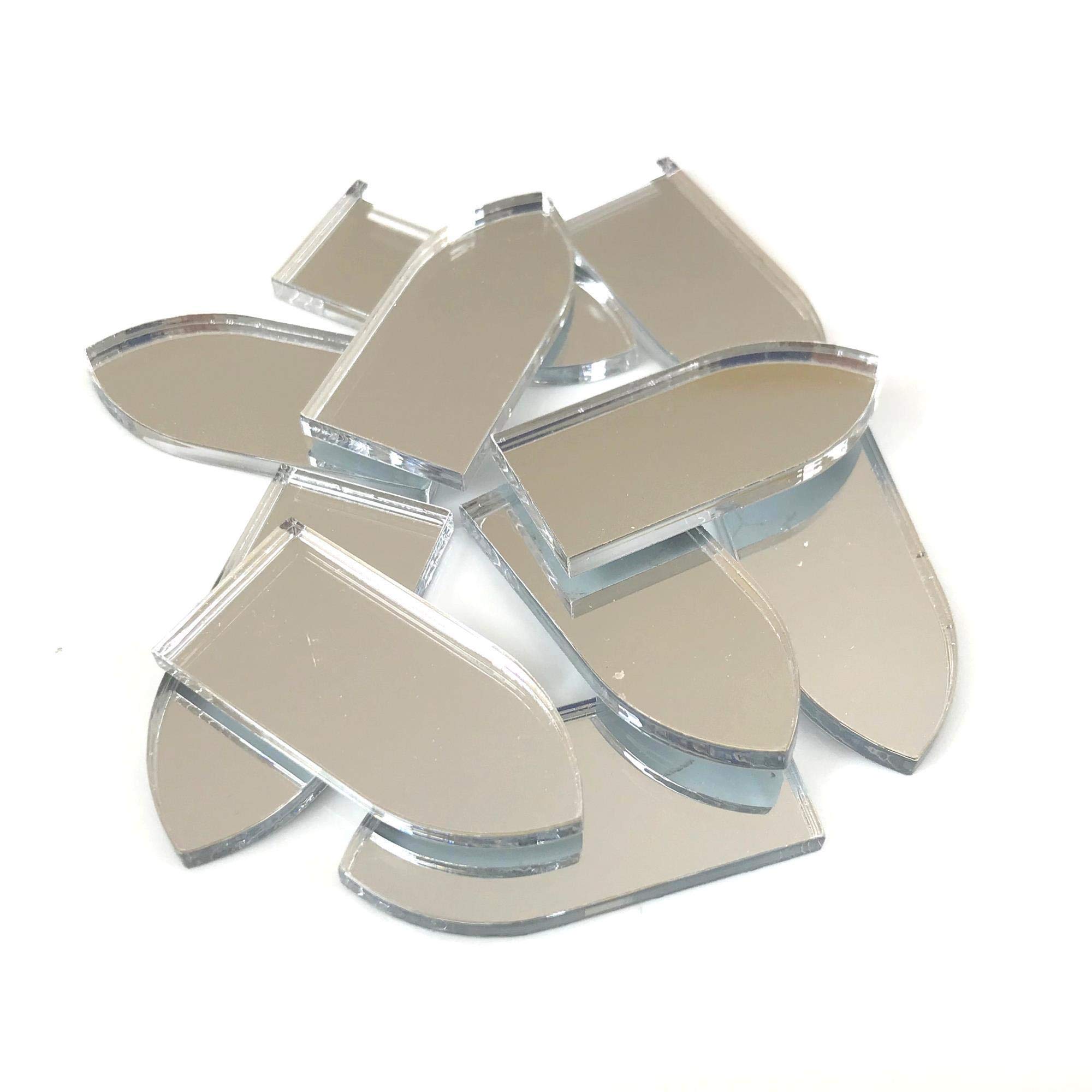 10-Pack Gothic Arch Shaped Crafting Mirrors - Shatterproof Acrylic in Multiple Colors & Bronze Finish (20x2cm) - Perfect for DIY Home Decor, Jewelry Making & Gothic Wedding Decorations