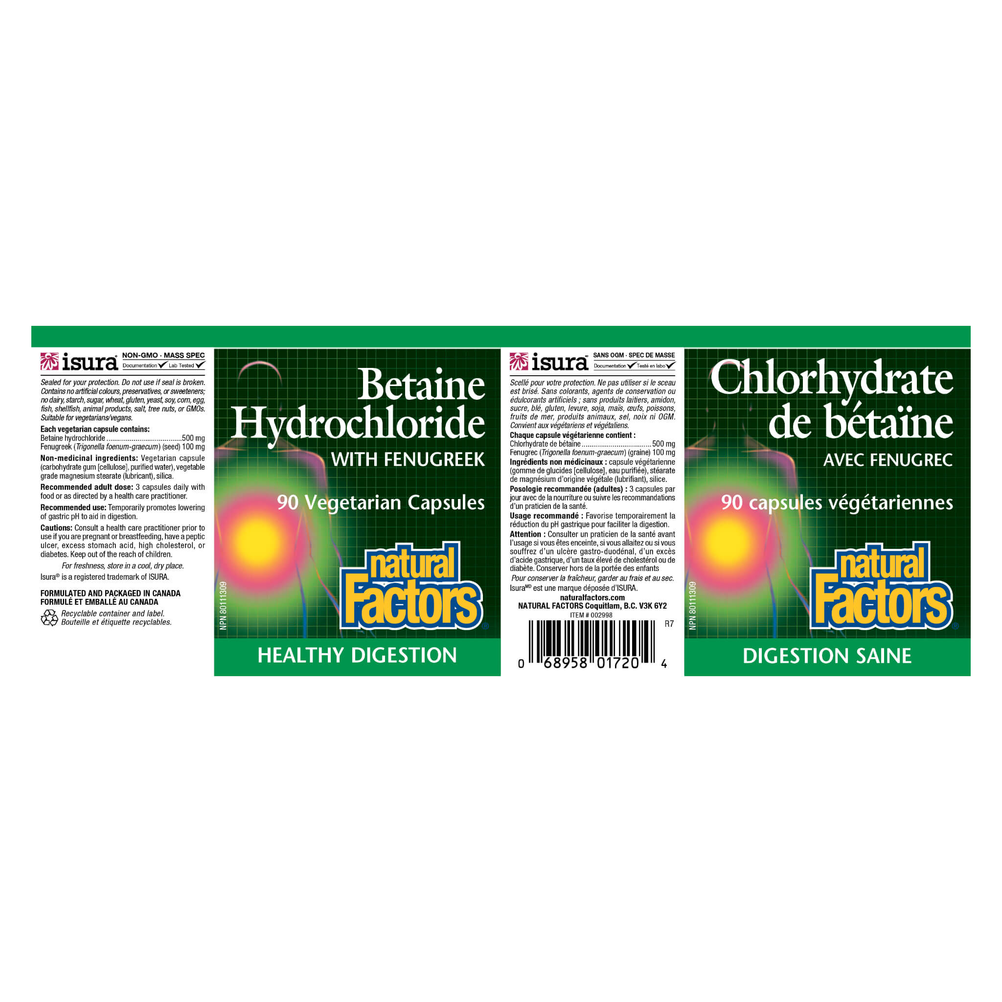 Betaine HCL 500mg Supplement for Digestive Support - Supports Stomach Acid Production & Gut Health - Ideal for Low Stomach Acid & Heartburn Relief