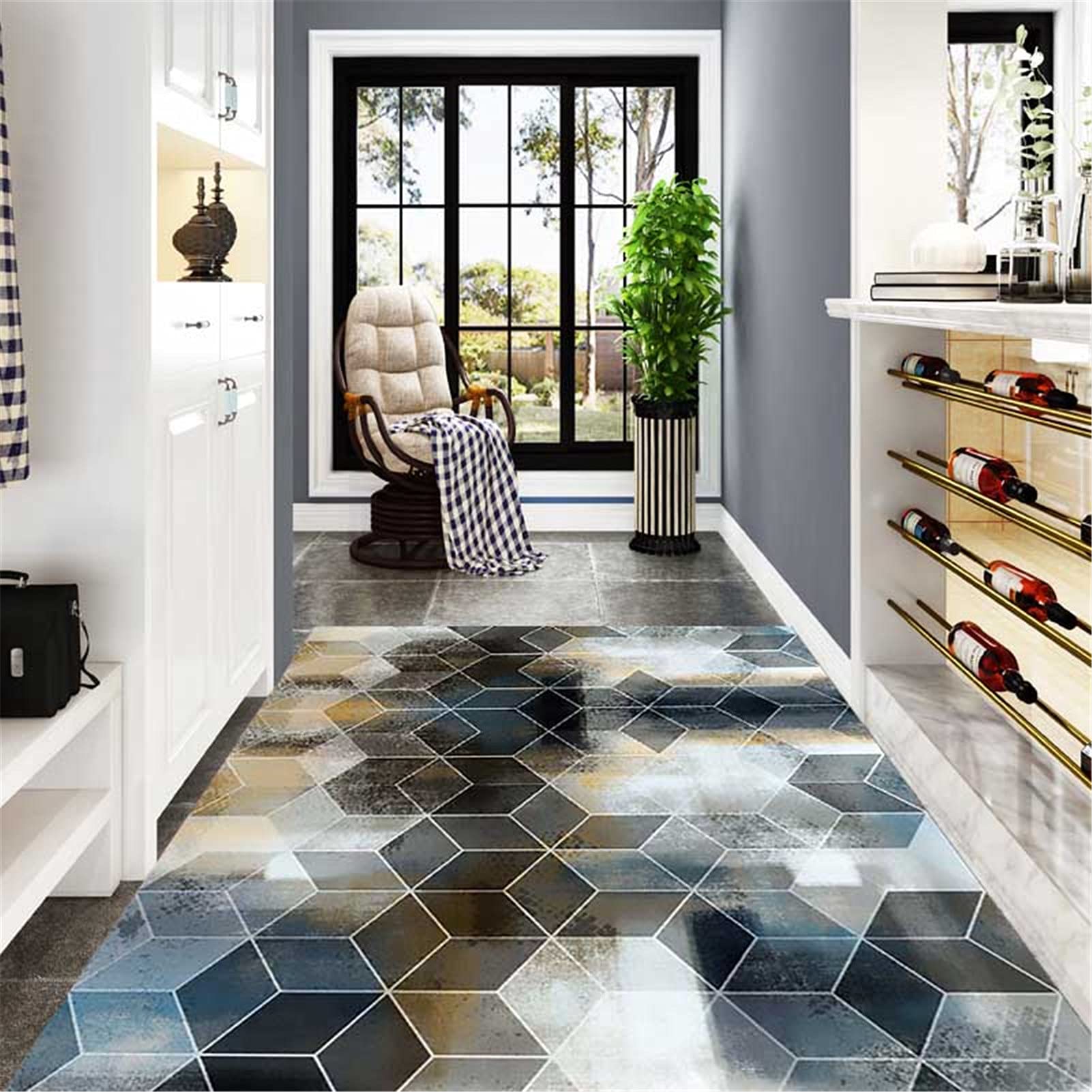 Modern Geometric Non-Slip Washable Large Area Rug - 80x800cm Customizable Living Room, Bedroom, Kitchen, Hall & Stair Carpet - Perfect for Christmas & Halloween Decorations | Home Decor, Floor Covering for Cozy Spaces