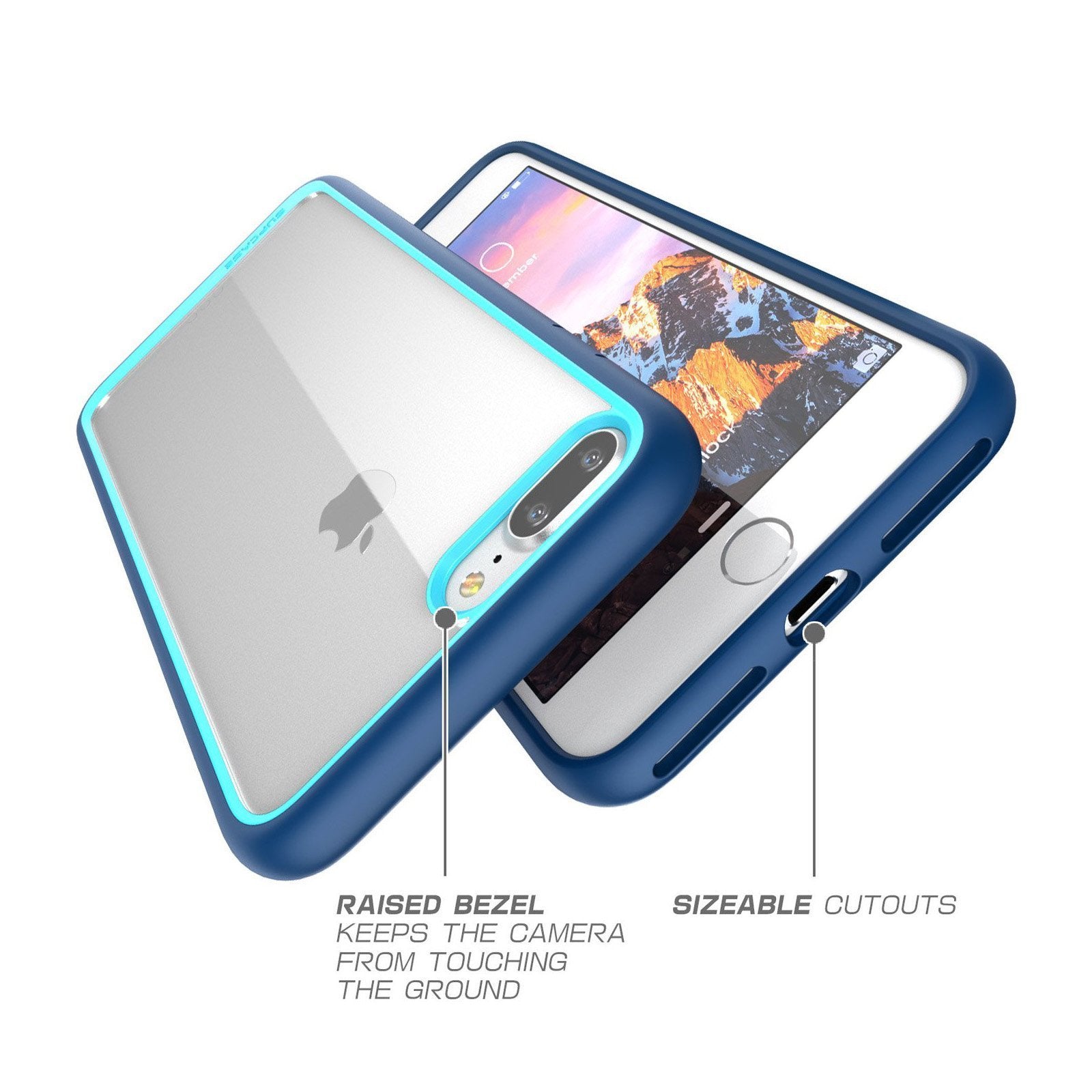 iPhone 7 Plus / 8 Plus Case - Unicorn Beetle Style Navy Protective Cover - Shockproof, Slim Fit, Military Grade Drop Protection - Perfect for Outdoor Activities & Daily Use