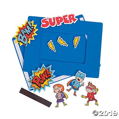 Superhero Picture Frame Craft Kit - DIY 5x7 Photo Frames for Kids (Makes 12) - Fun Party Activity, Home Decor & VBS Vacation Bible School Supplies - Perfect for Birthday Parties, Classroom Projects & Sunday School Crafts