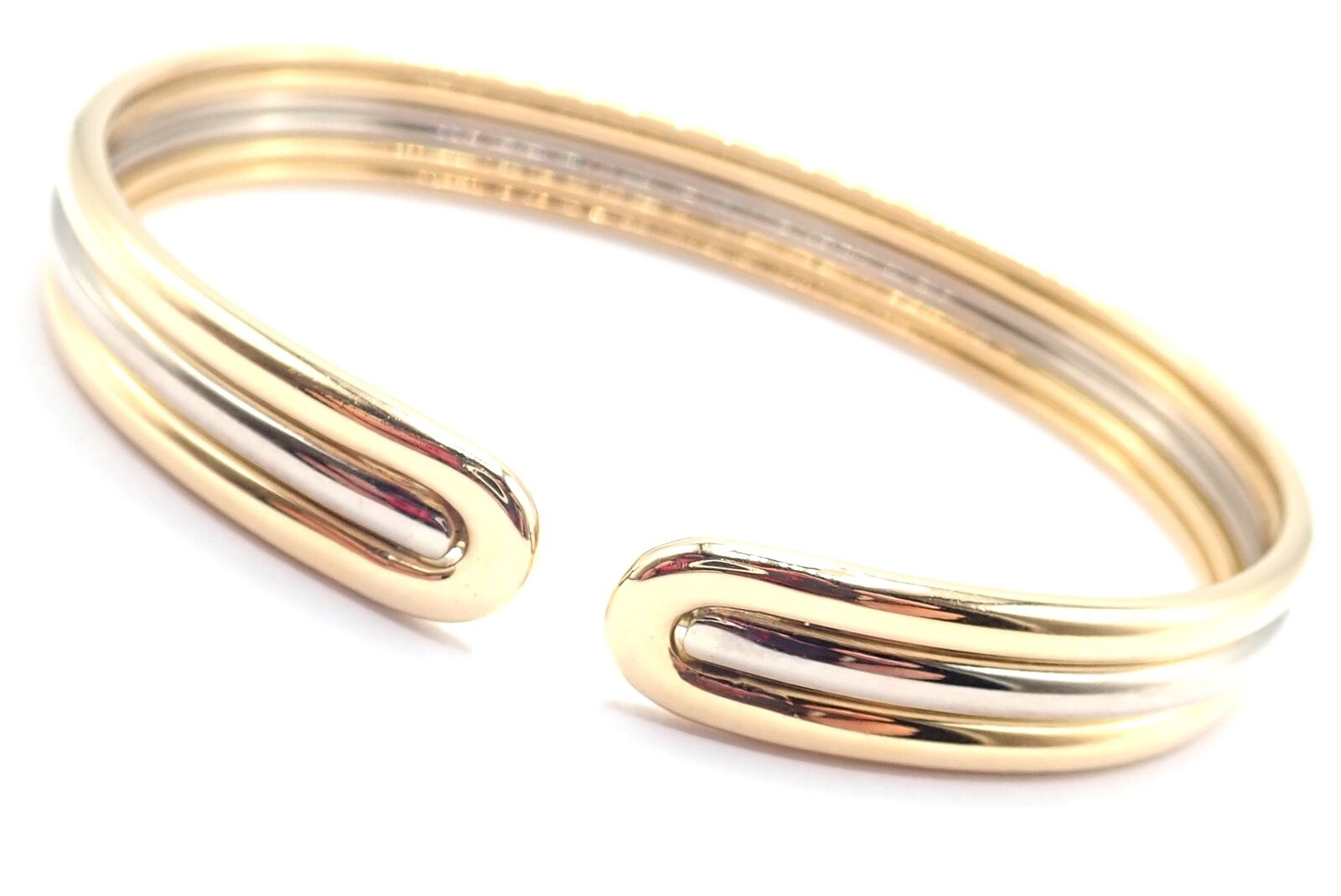 Authentic Van Cleef & Arpels 18k Yellow & White Gold Bangle Cuff Bracelet - Luxury Jewelry for Women, Perfect for Weddings, Parties & Special Occasions
