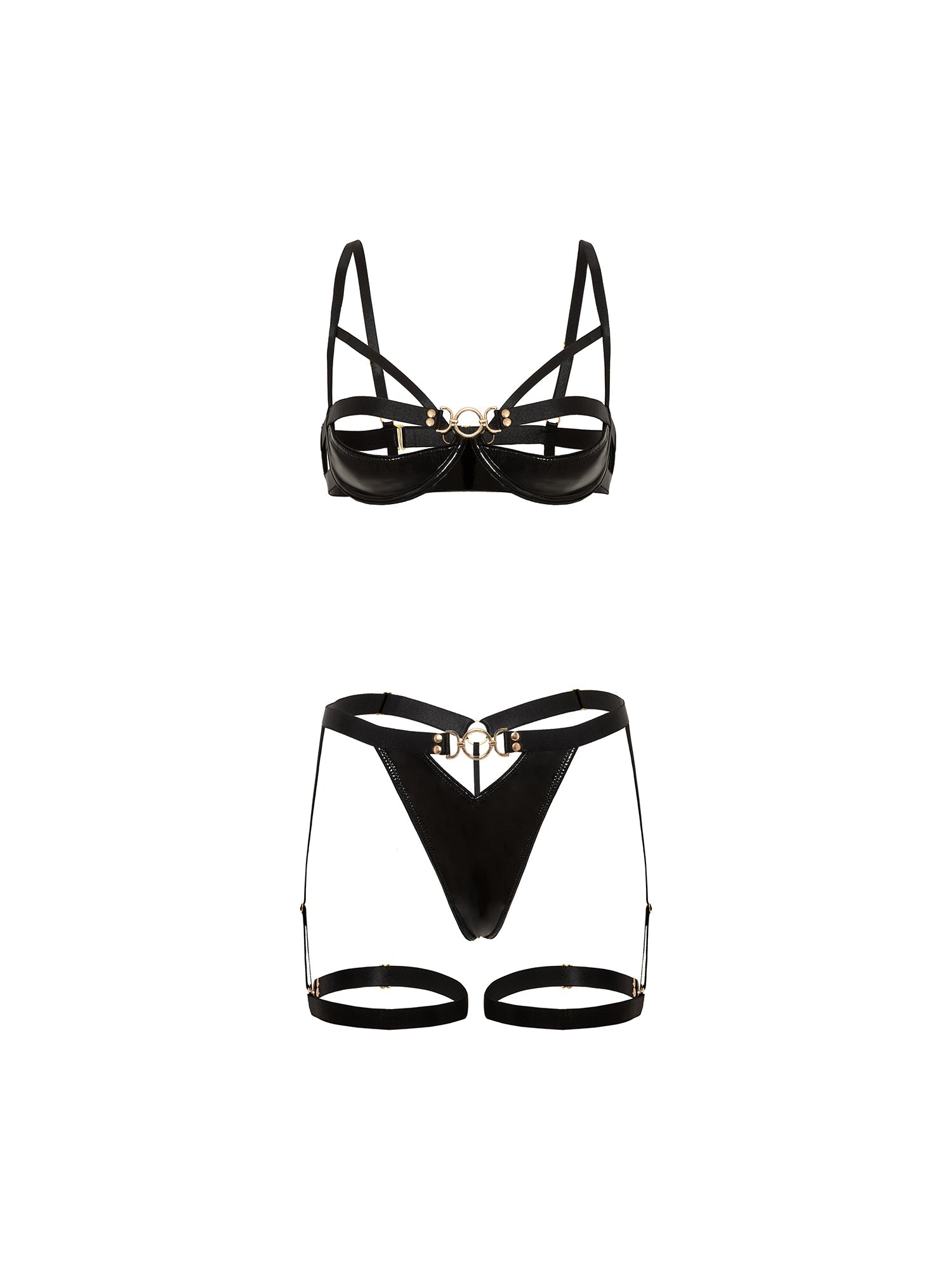 Sexy Fetish Cage Bra Set - Lingerie for BDSM, Role Play & Boudoir Photography - Perfect for Valentine's Day & Adult Play