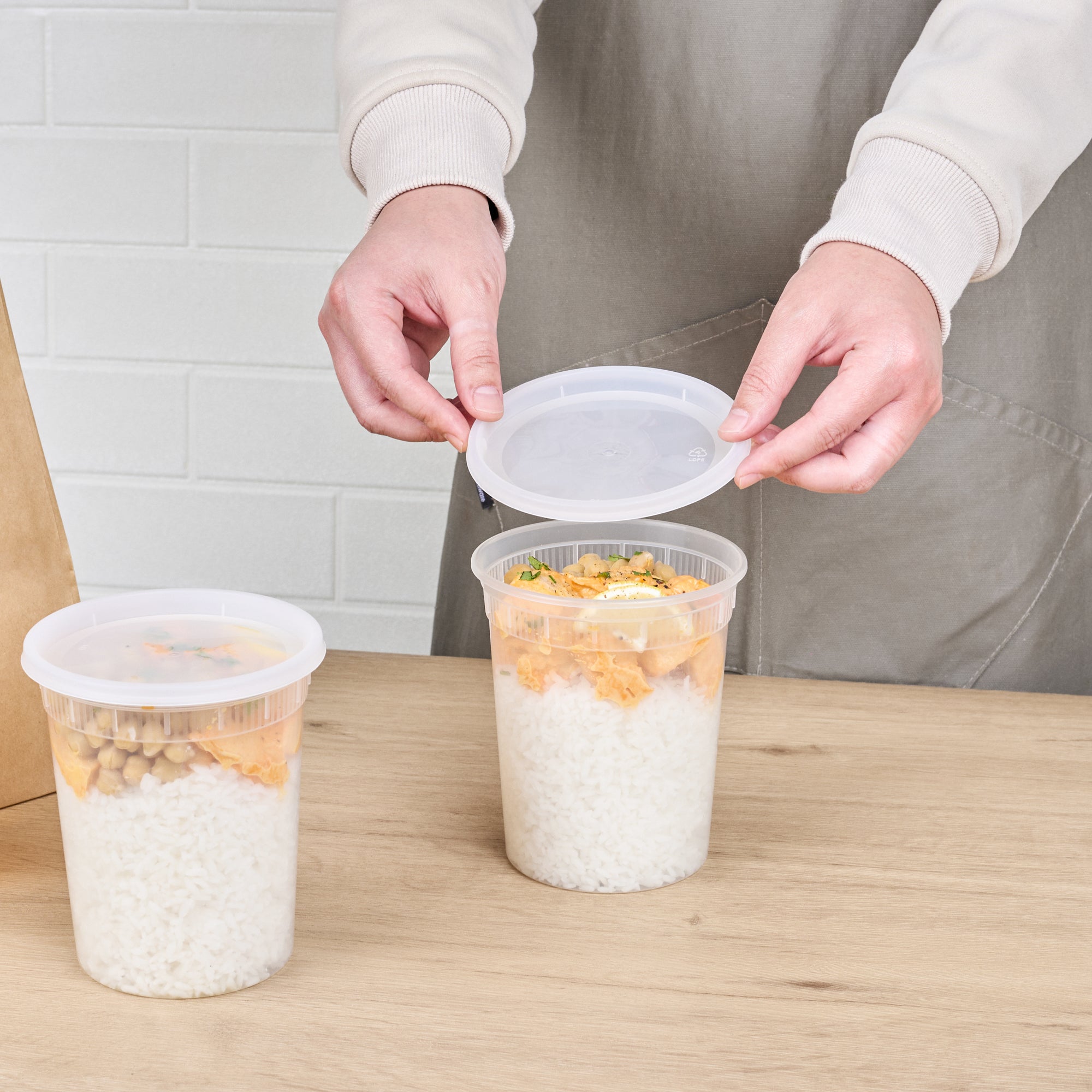 32 oz Round Clear PP Microwave-Safe Soup Containers with Lids (25-Pack) – 4.5
