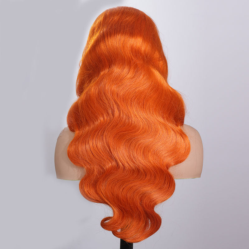 Eullair 28 Inch Body Wave Human Hair Wig with 13x4 Lace Frontal - Natural Wavy Colored Wig for Fall | Affordable & Cost-Effective Choice | Perfect for Daily Wear, Cosplay, and Special Occasions