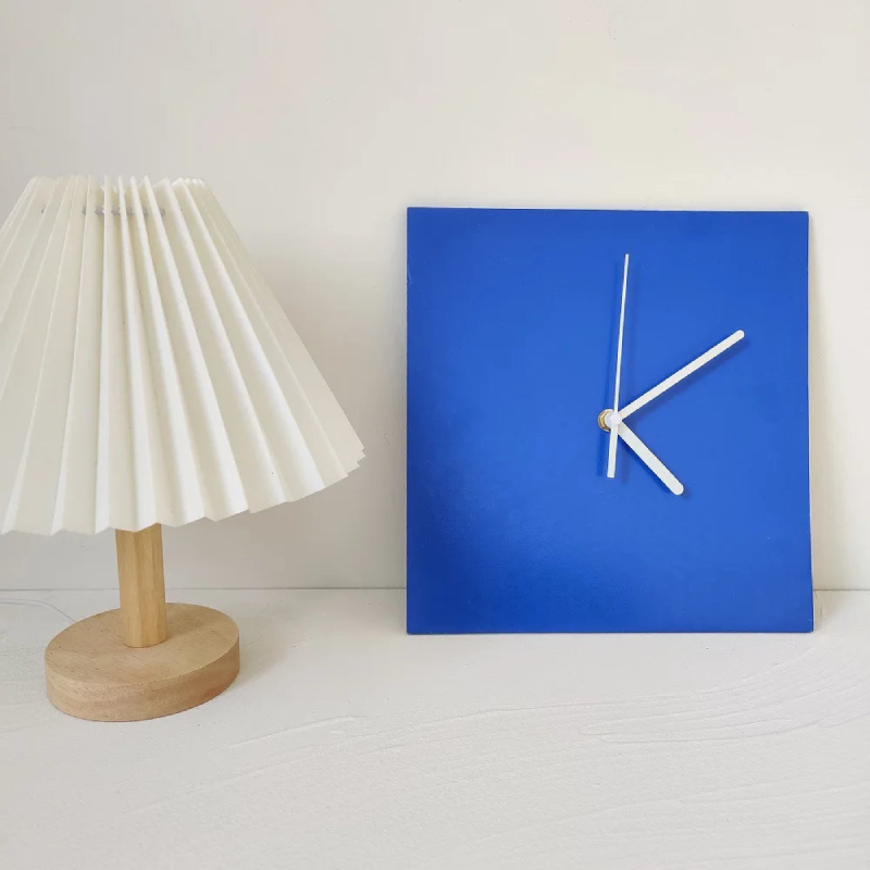 Modern Klein Blue Geometric Wall Clock - Stylish Home & Office Decor for Living Room, Bedroom, or Workspace