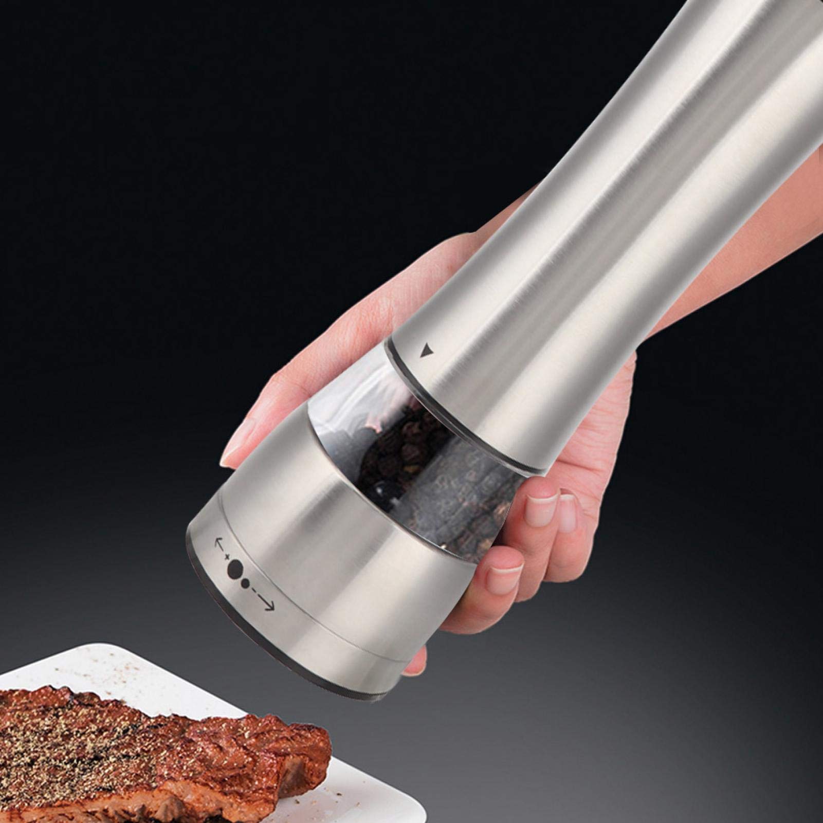Premium Stainless Steel Pepper Grinder Mill - Adjustable Coarseness, Easy to Clean, Dust-Free Design for Freshly Ground Peppercorns & Sea Salt - Perfect for Kitchen, Dining Table & Gourmet Cooking