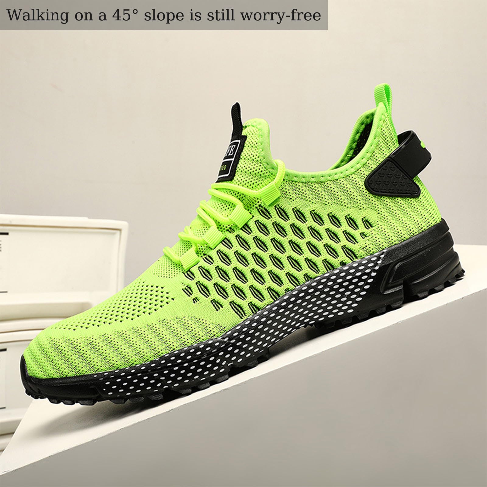 **Ephirebra Men's Knit Mesh Slip-On Sneakers - Breathable Flat Casual Shoes for Walking, Running & Gym - Non-Slip Comfortable Low-Top Trainers for Outdoor & Daily Wear**