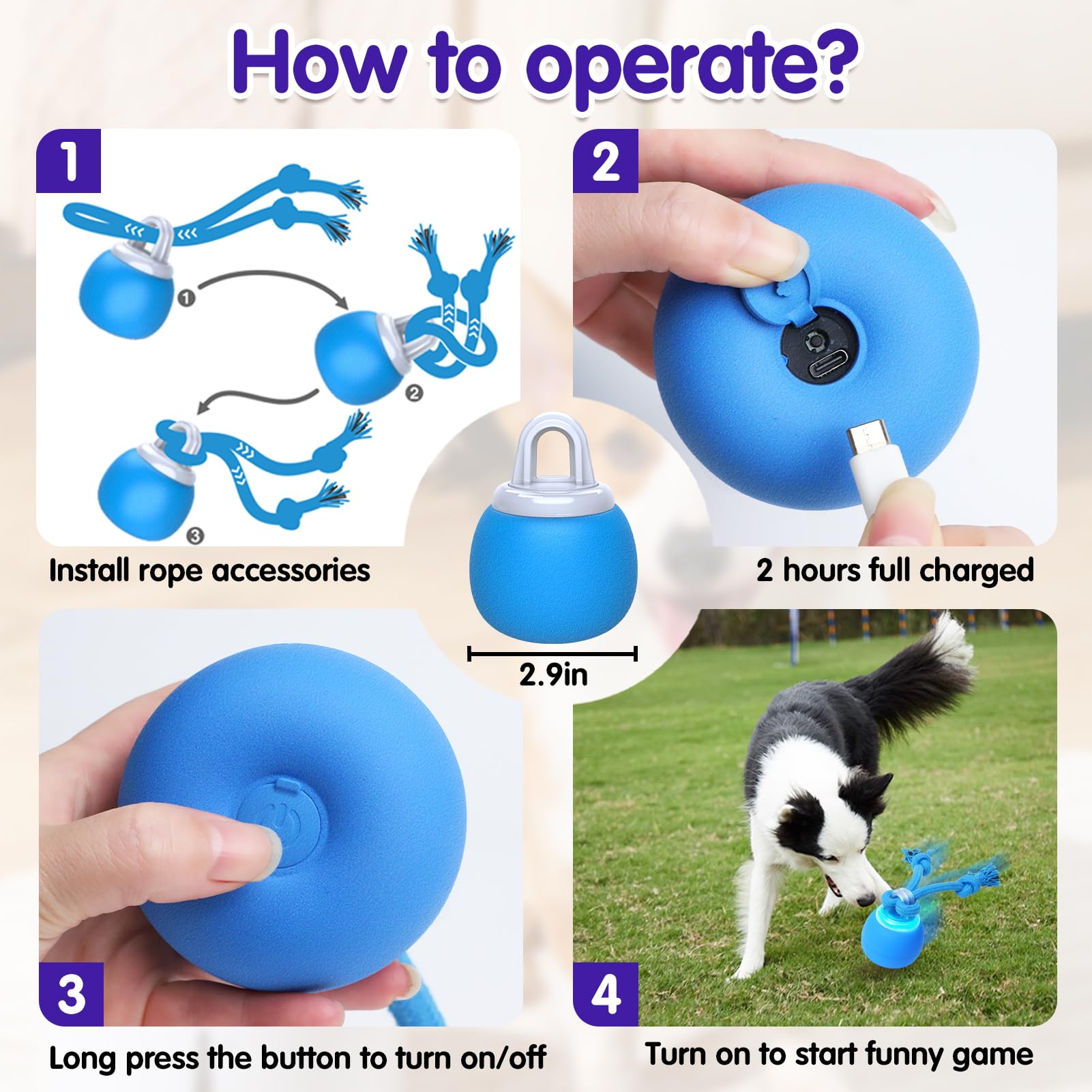Interactive Electric Dog Ball Toy - Rechargeable Touch Wake-Up with Chirping Sounds for Indoor & Outdoor Play - Fun Pet Training & Exercise Toy for Small & Large Dogs