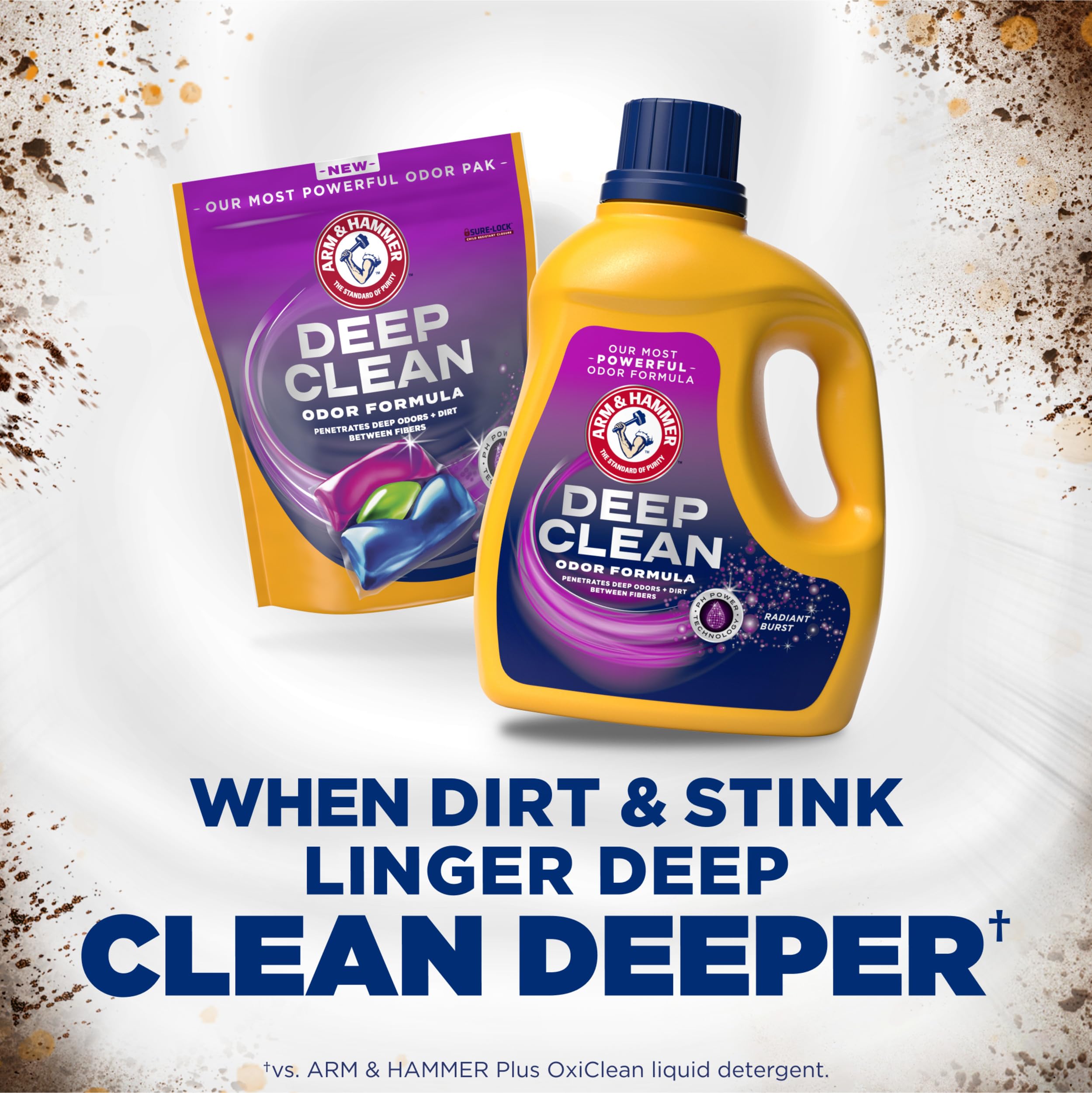 ARM & HAMMER Deep Clean Odor Eliminating Liquid Laundry Detergent, 102 fl oz (68 Loads) | Fresh Scent for Clothes, Towels & Bedding | Powerful Stain Removal for Family Laundry
