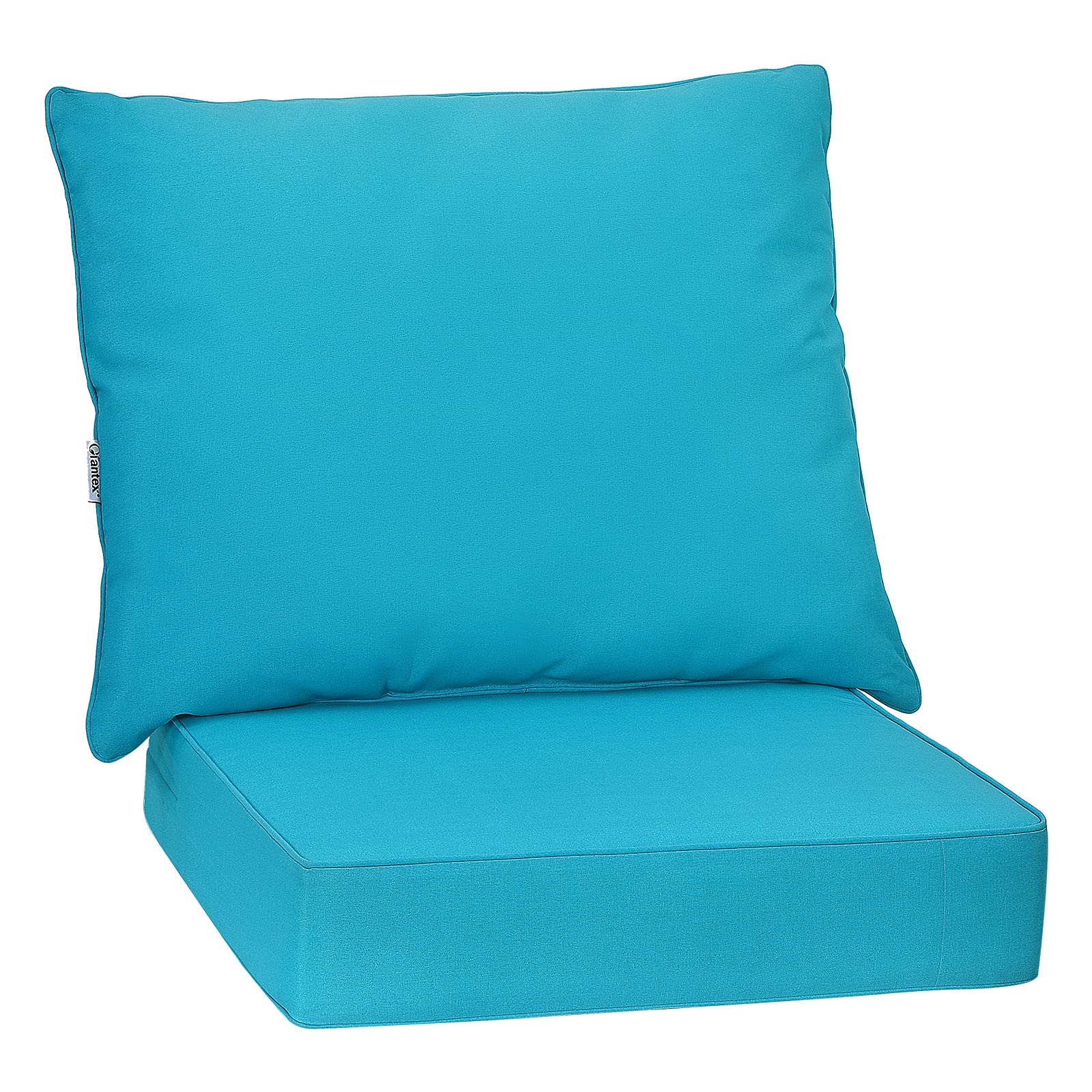 Giantex 6-Inch Thick Waterproof Outdoor Patio Cushion Set with Deep Seat & Back Cushions, Pillow & Ties - Replacement Cushions for Patio Furniture, Indoor/Outdoor Floor Cushions - Perfect for Garden, Poolside & Living Room Relaxation
