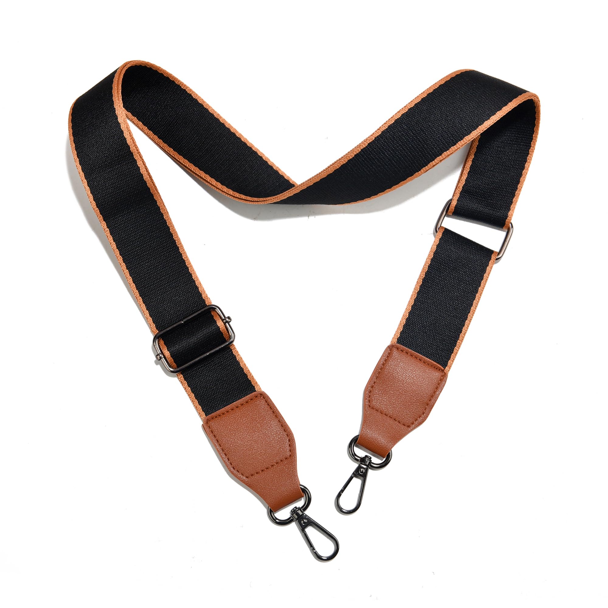 Adjustable Wide Leather Purse Strap Replacement - Gun-Black Hardware | Handbag Shoulder Strap for Women | Perfect for Crossbody Bags, Tote Bags & Everyday Use