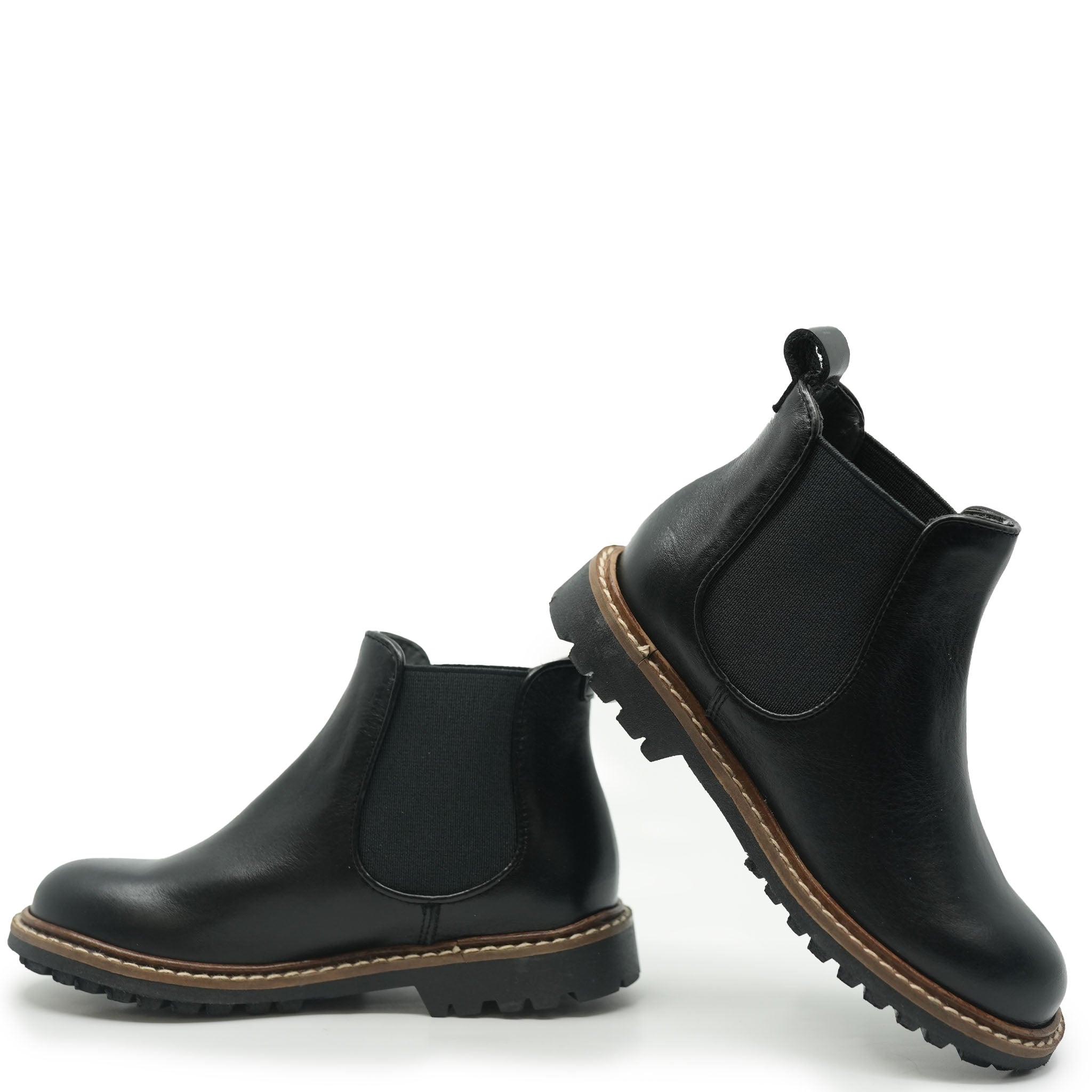 Bonpoint Mathis Black Leather Slip On Bootie - Stylish & Comfortable Women's Ankle Boots for Casual Wear, Office & Date Night