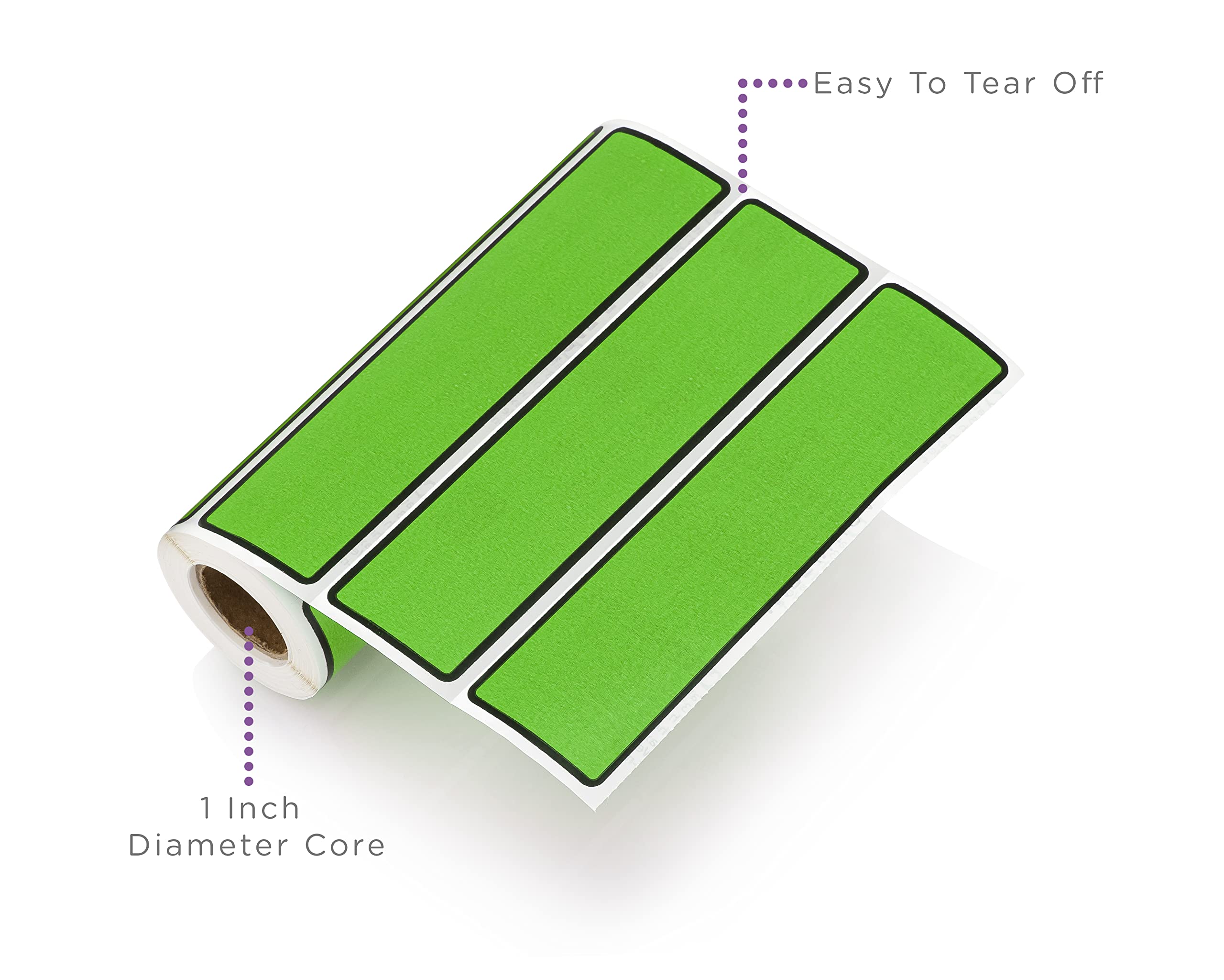 Carstens Adhesive Binder Spine Labels - 5 3/8” x 1 3/8” Self-Stick Stickers for 1.5” to 4” Ring Binders (Green, 200-Pack) - Perfect for Office Organization, School Supplies & Filing Systems