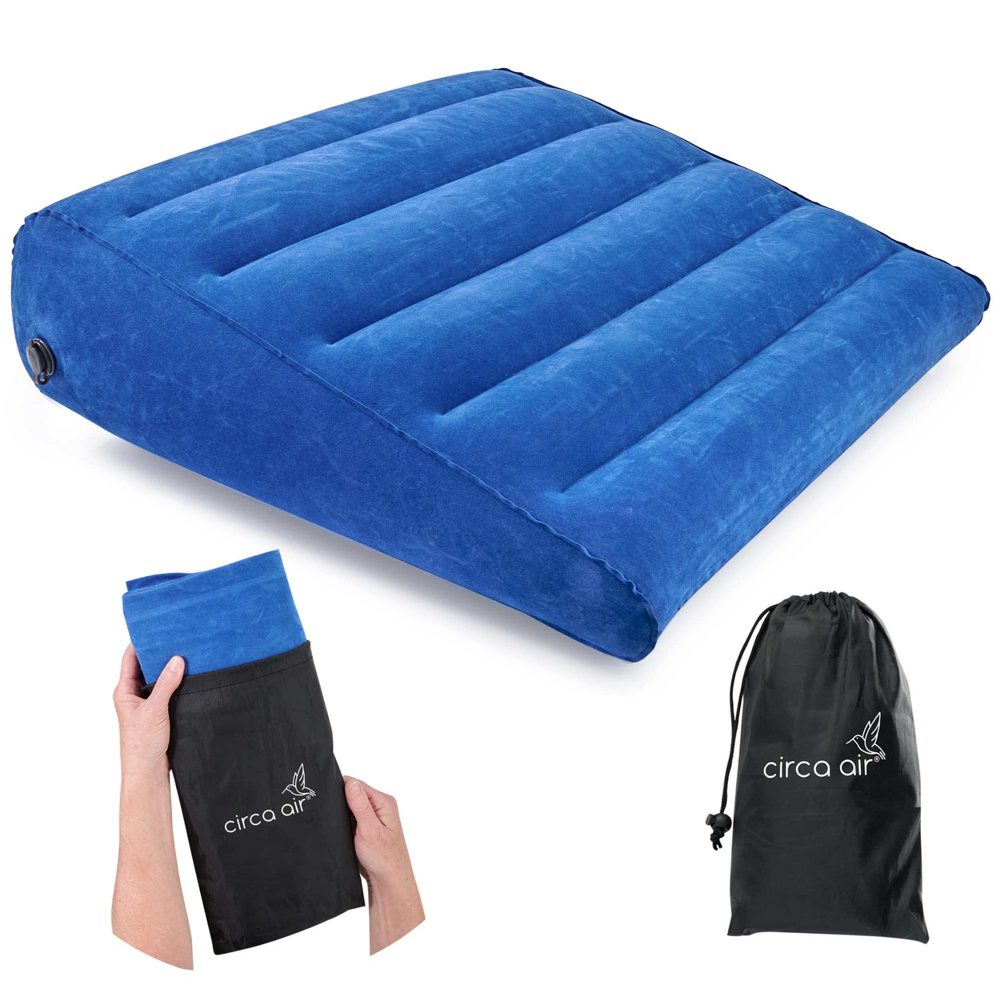 **Inflatable Wedge Pillow for Travel - Lightweight & Portable Bed Wedge Pillow for Sleeping, Acid Reflux, GERD, Snoring Relief, Back & Leg Support - Perfect for Home, Office, Airplane & Camping Use**