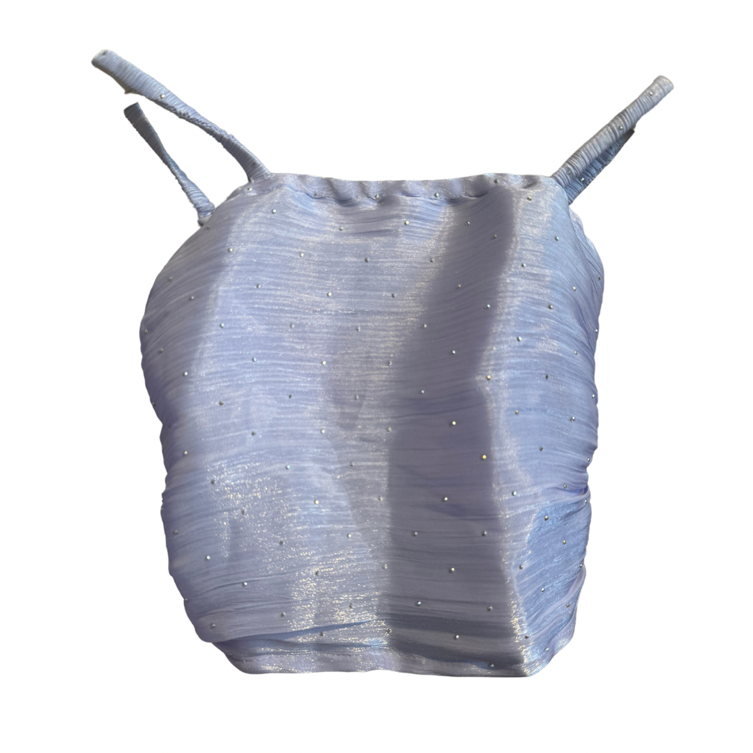 Flowers By Zoe Lavender Silver Stud Tank Top - Women's Fashion Crop Top for Summer, Beach, and Casual Outfits
