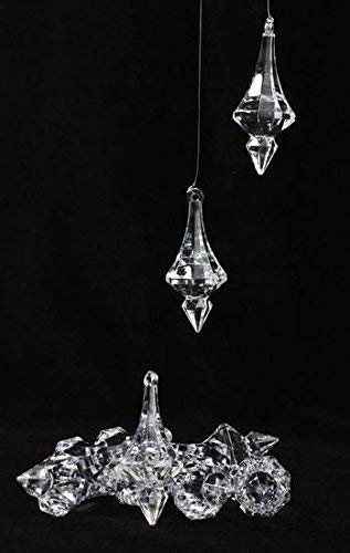 130 Pcs Red Acrylic Chandelier Drops for Wedding Decor, Bridal Shower Centerpieces, Table Decorations - Elegant Party & Home Decoration Accessories