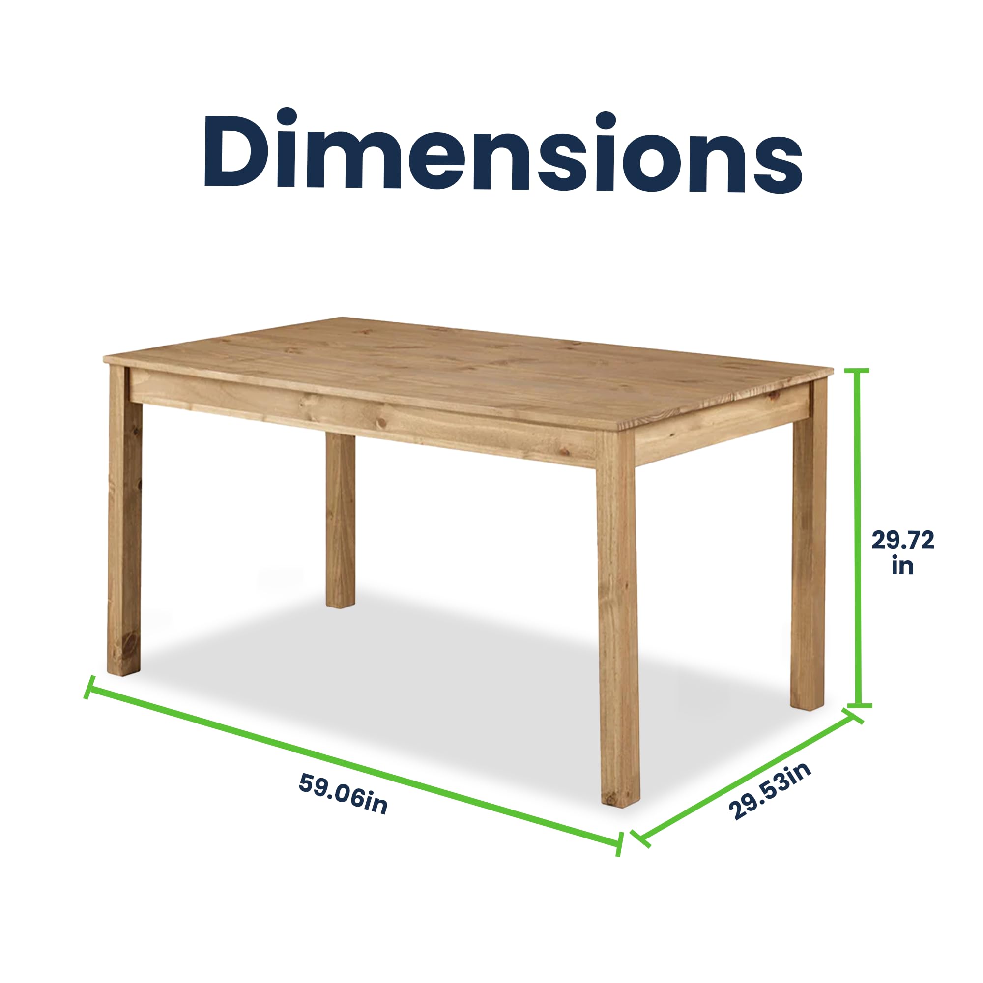 Solid Wood Dining Table for 4 - 59.06