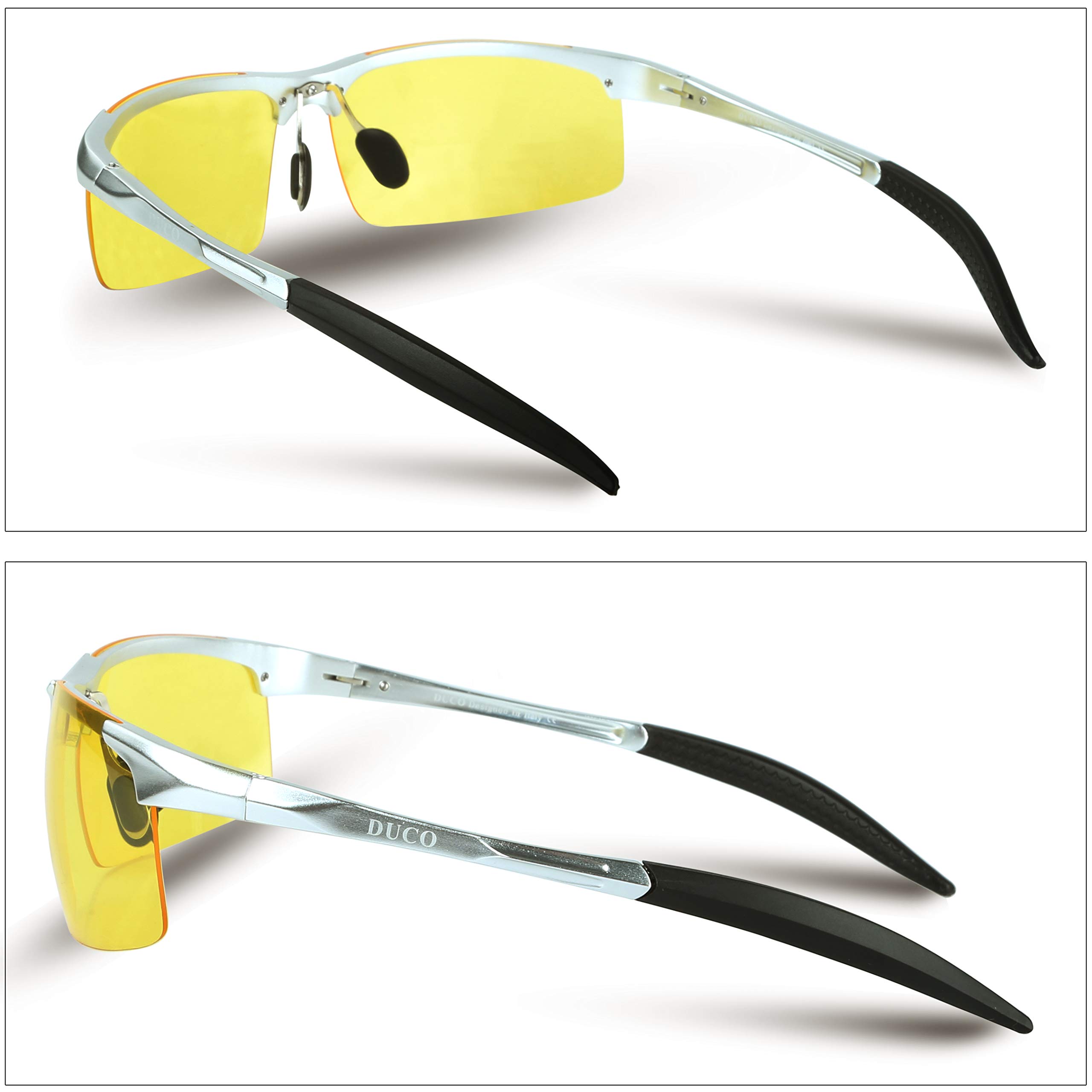 DUCO Polarized Night Vision Glasses for Men - Anti-Glare Night Driving & Shooting Glasses - Enhanced Safety for Low Light Conditions