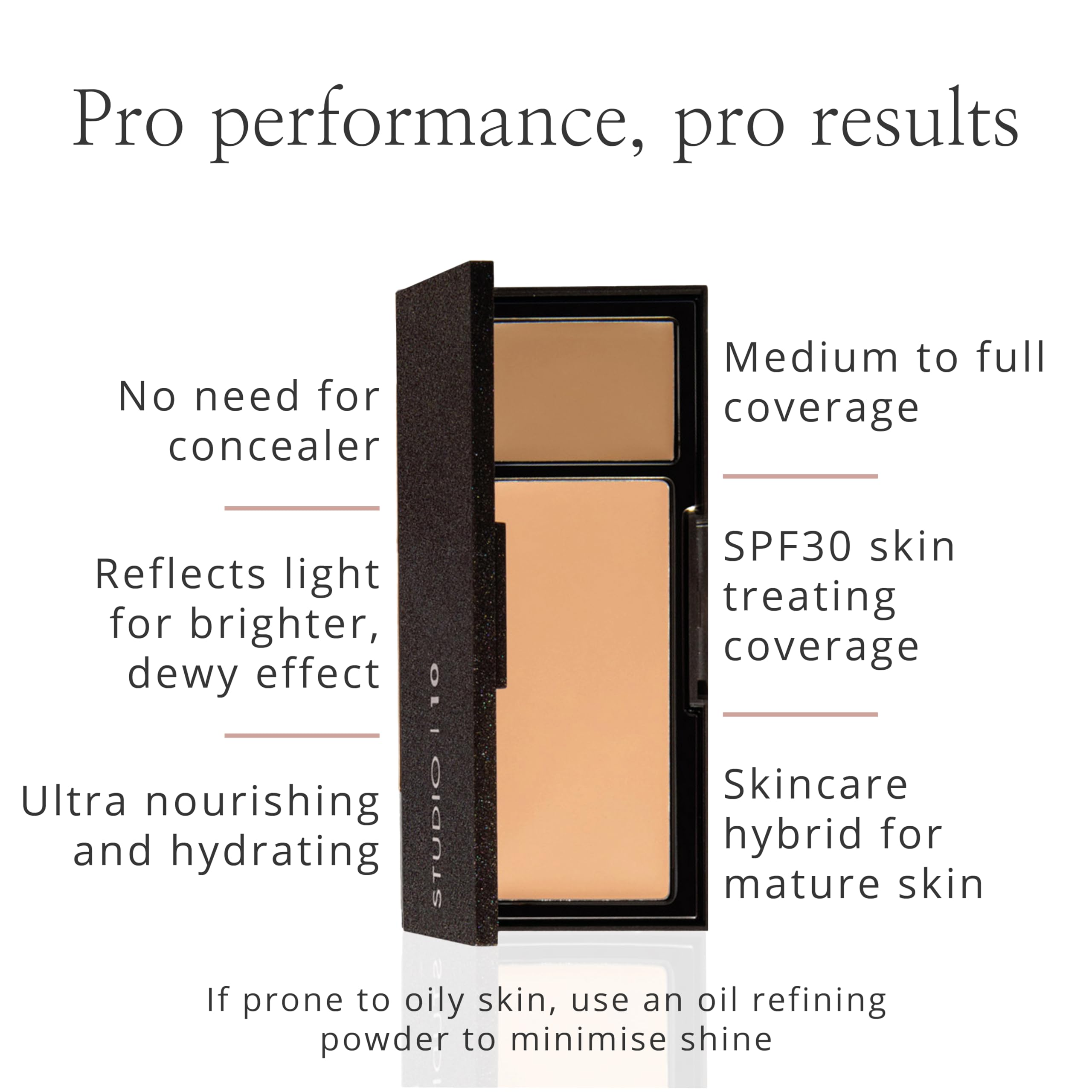 Studio 10 Perfect Canvas Color-Adjusting Dewy Serum Foundation - SPF30, Medium to Full Coverage, Camouflage Makeup Cream (Medium Shade) | Professional Makeup for Flawless Skin, Ideal for Daily Wear & Special Occasions