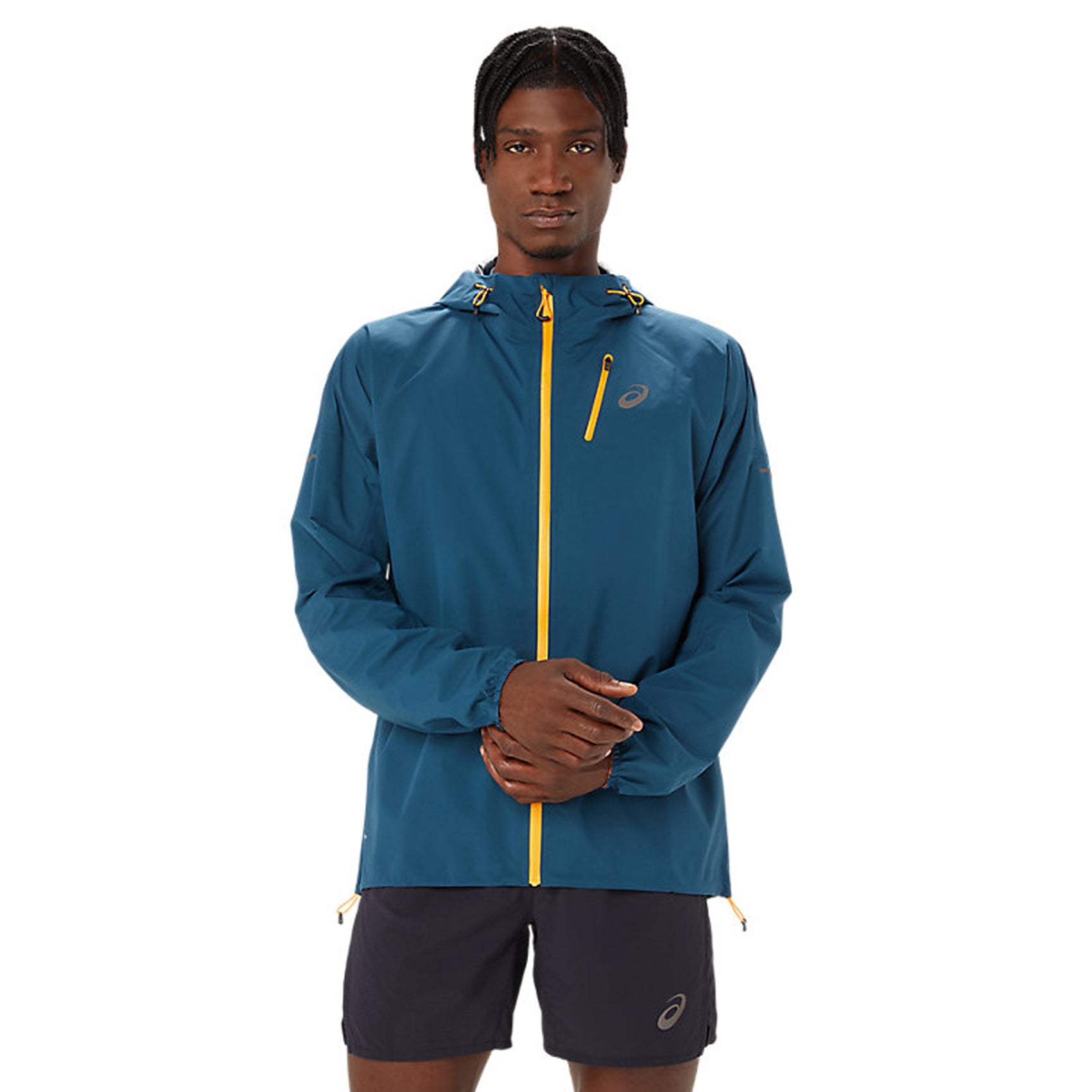ASICS Men's FujiTrail Waterproof Running Jacket - Lightweight Hiking & Trail Running Windbreaker for Outdoor Adventures