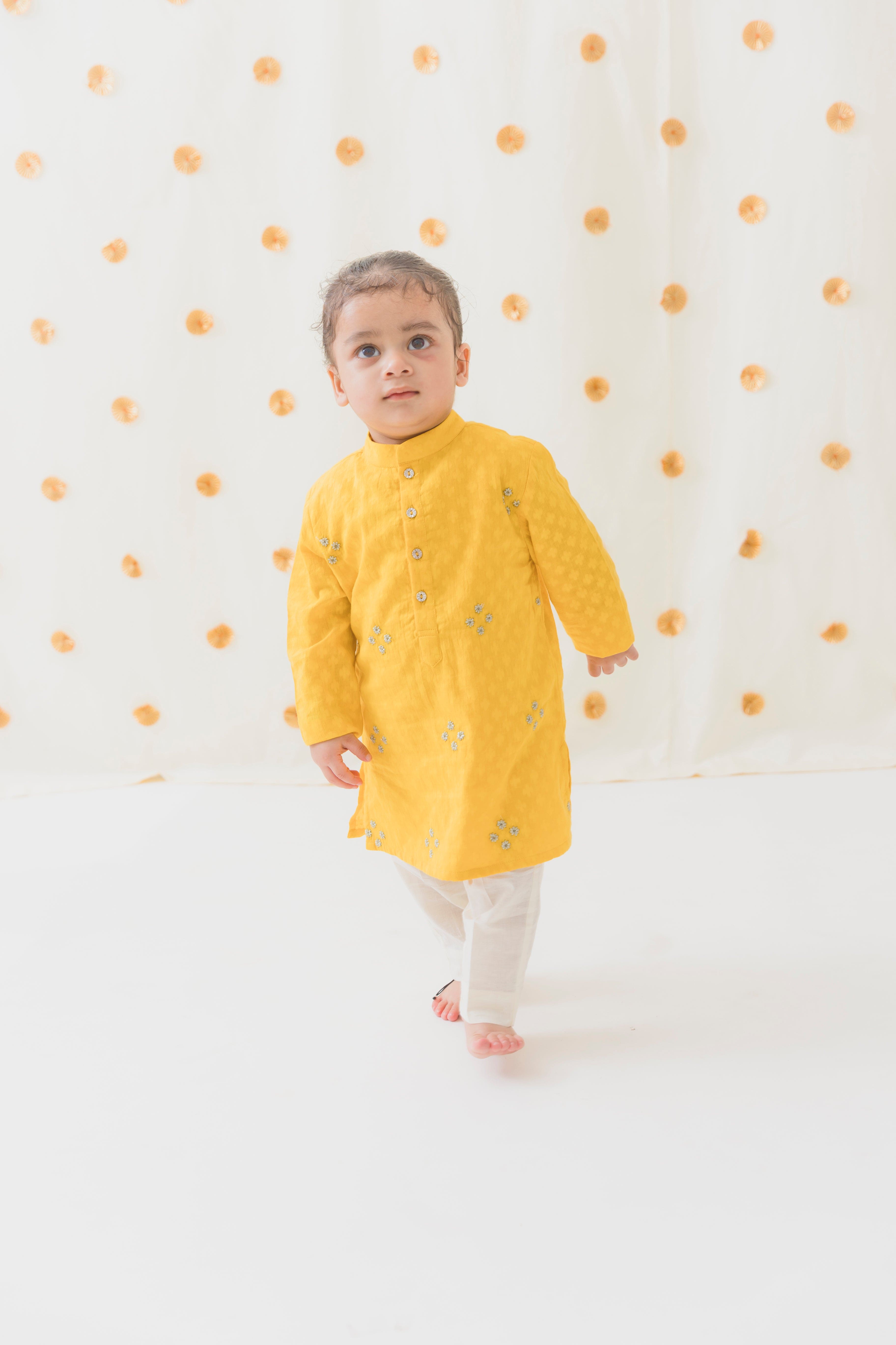 Pre Order: Boys Classic Zari Kurta Pyjama Set - Traditional Indian Ethnic Wear for Festivals, Weddings & Special Occasions