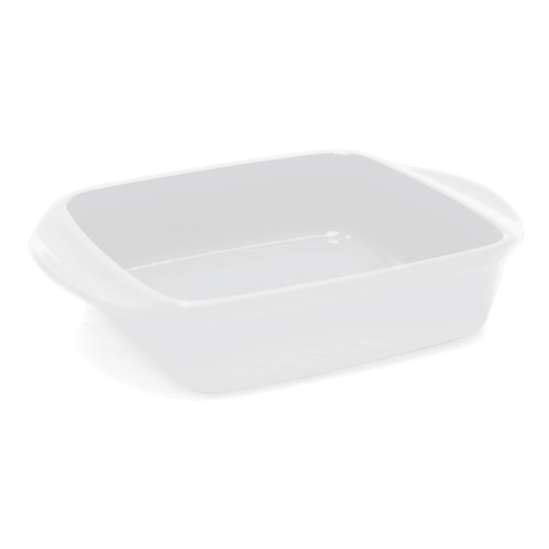 Chantal Classic White 8-Inch Square Ceramic Baking Dish - Perfect for Casseroles, Brownies & Holiday Desserts