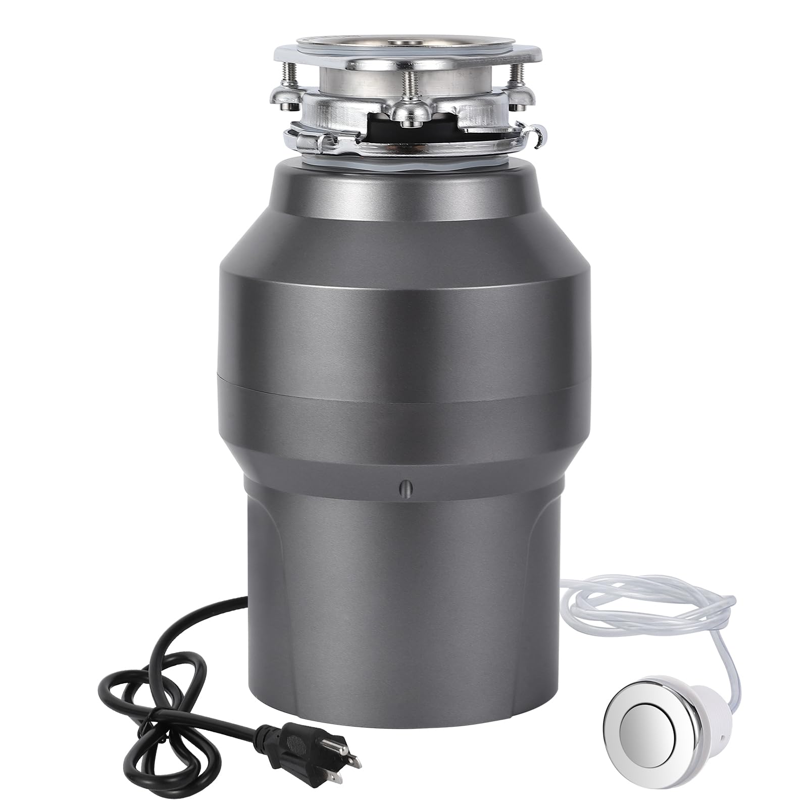 1/2 HP Continuous Feed Garbage Disposal with Air Switch - 380W 3500 RPM Food Waste Disposer - 14 Inch Power Cord - Ideal for Kitchen Sink Waste Management & Dish Cleaning