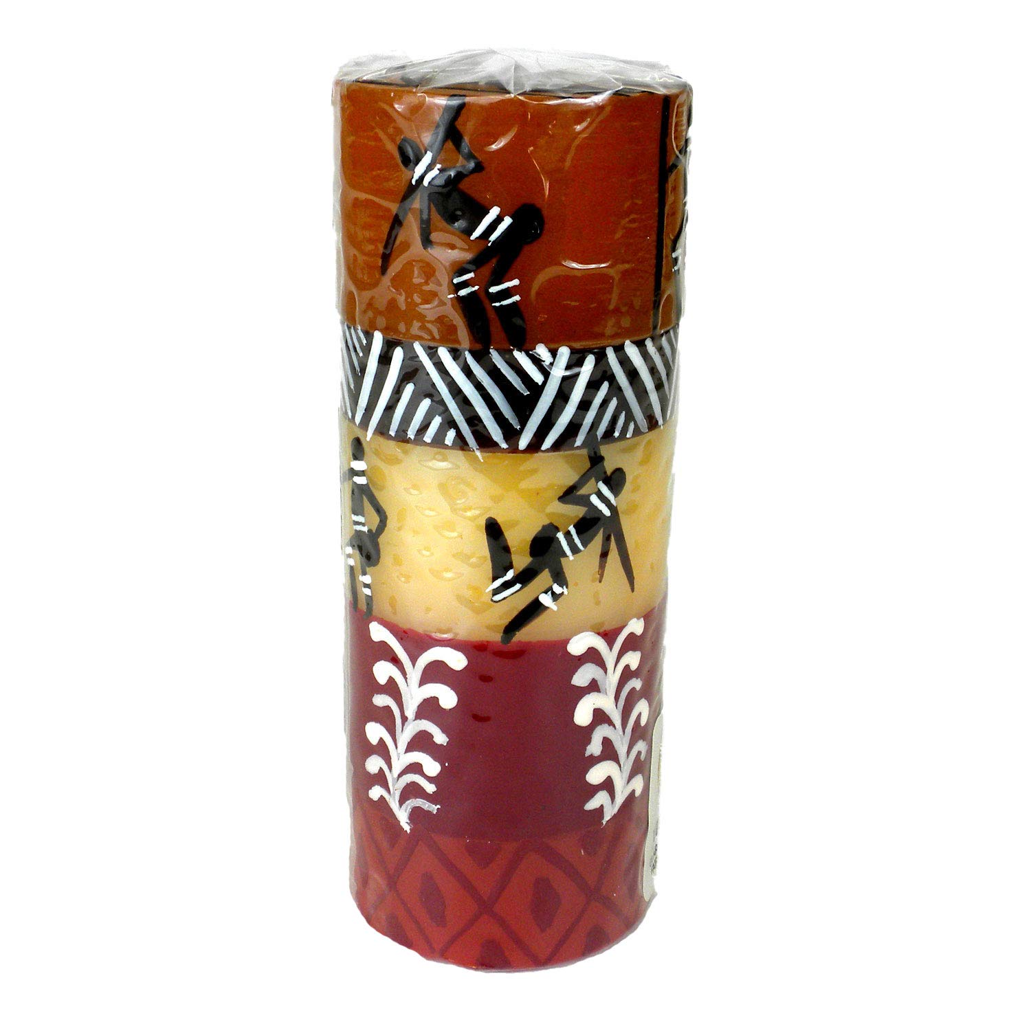 Hand Painted Tall Decorative Pillar Candle Holder - Damsi Design for Wedding, Home Decor & Romantic Ambiance