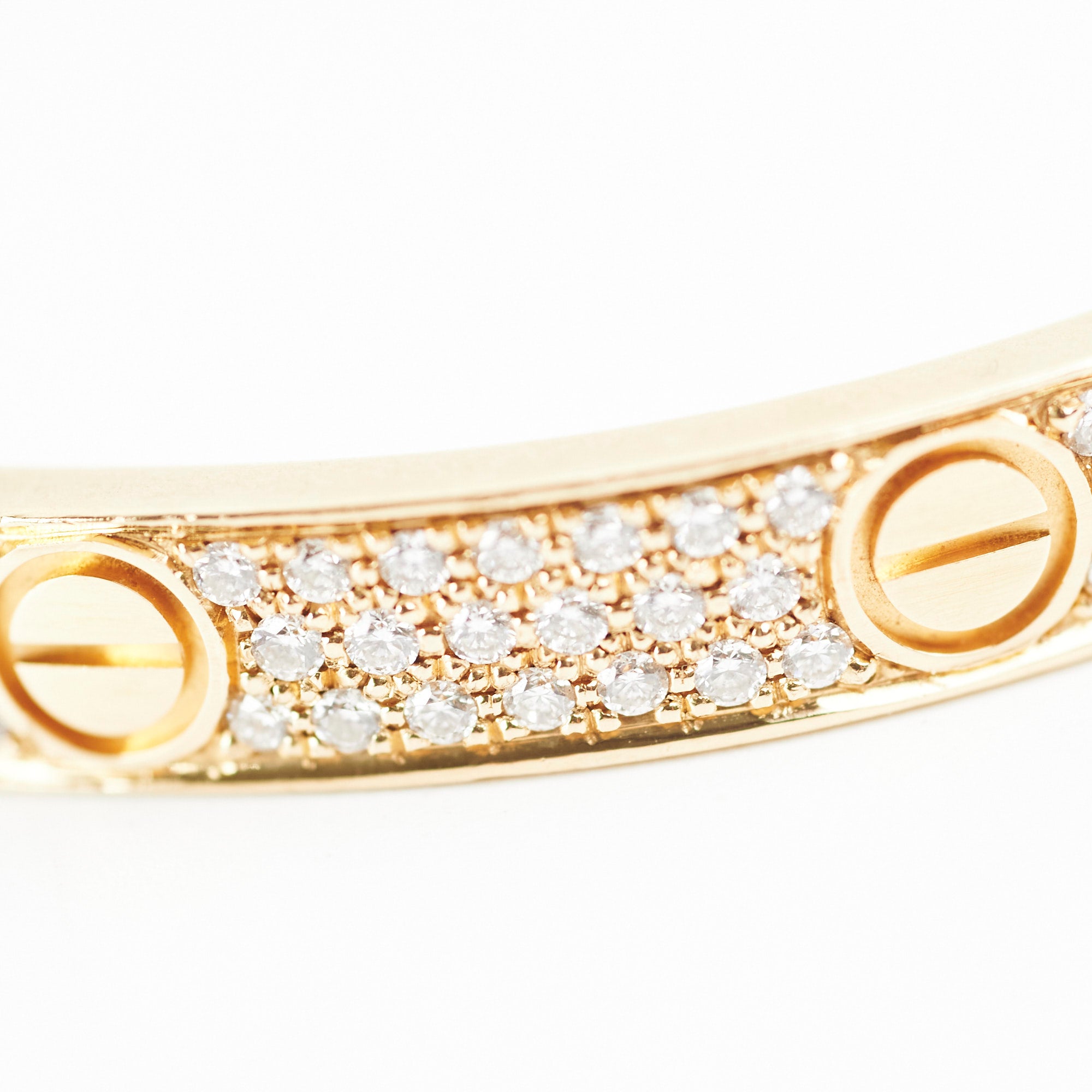 Authentic Cartier Love Bracelet with Pave Diamonds - Size 19 (2015) - Luxury Jewelry for Women, Perfect for Anniversaries & Special Occasions