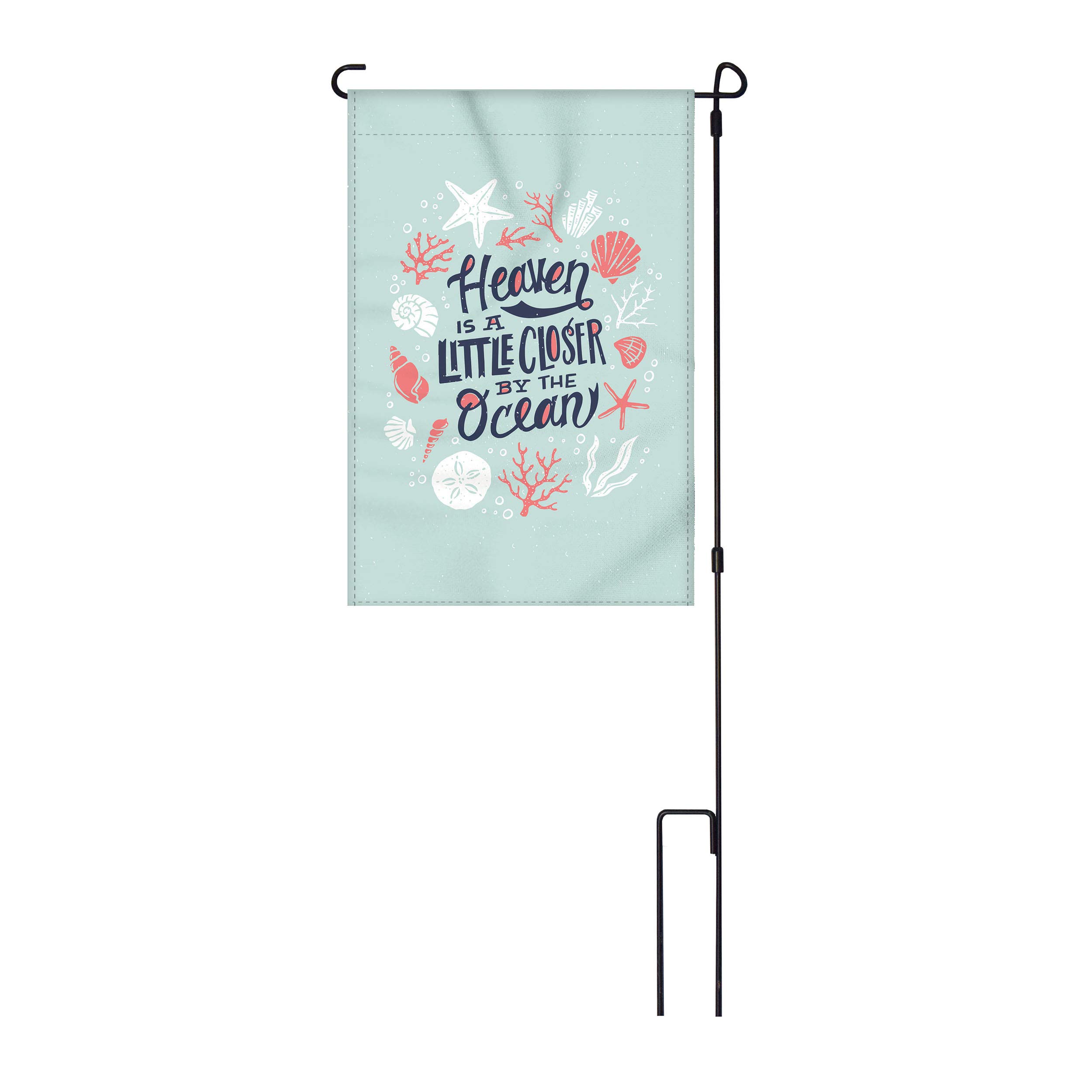 Rivers Edge Products 14x22 Inch Double-Sided Outdoor Yard Flag with Garden Flag Stand & Stake - Heaven Ocean Design for Lawn, Garden & Patio Decor | Perfect for Seasonal Display, Front Yard Decoration & Outdoor Home Décor