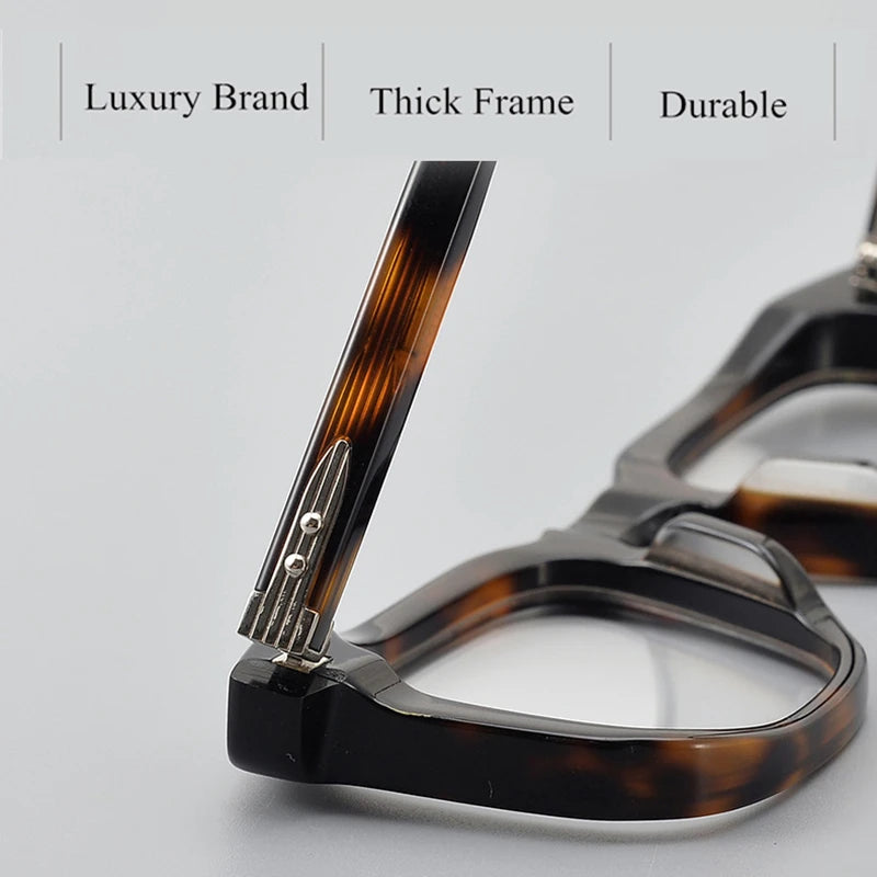 Stylish Unisex Black Acetate Square Frame Eyeglasses D002 - Perfect for Work, Reading & Fashion Accessories