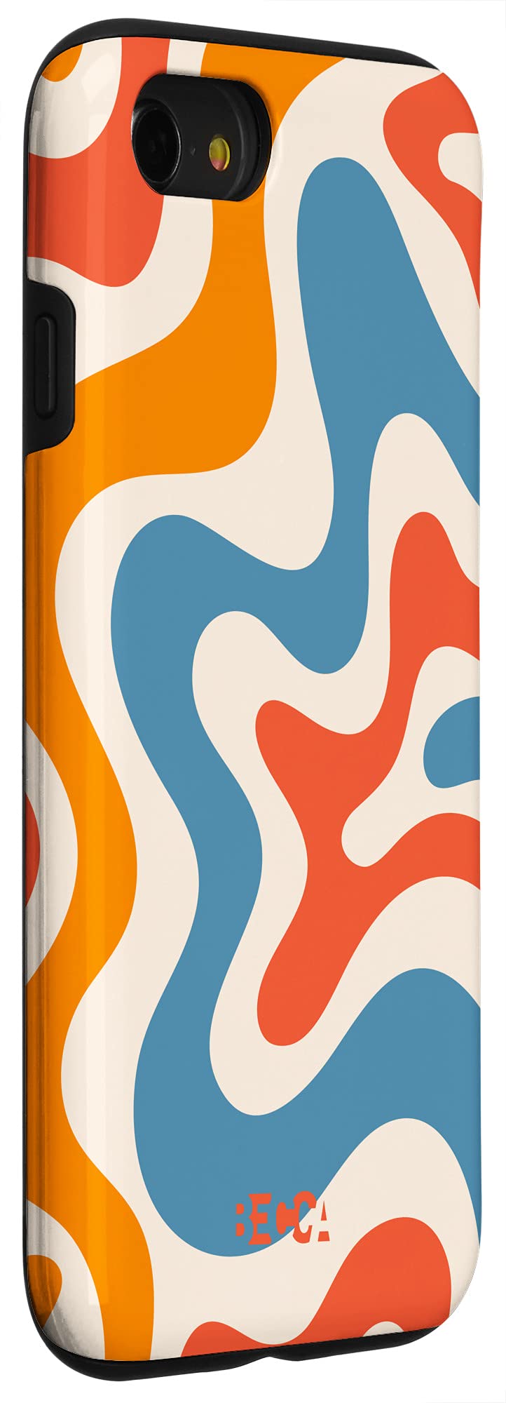 iPhone SE 2020 / 7 / 8 Retro Liquid Swirl Abstract Groovy Vintage Red Phone Case - Stylish Protection for Everyday Use