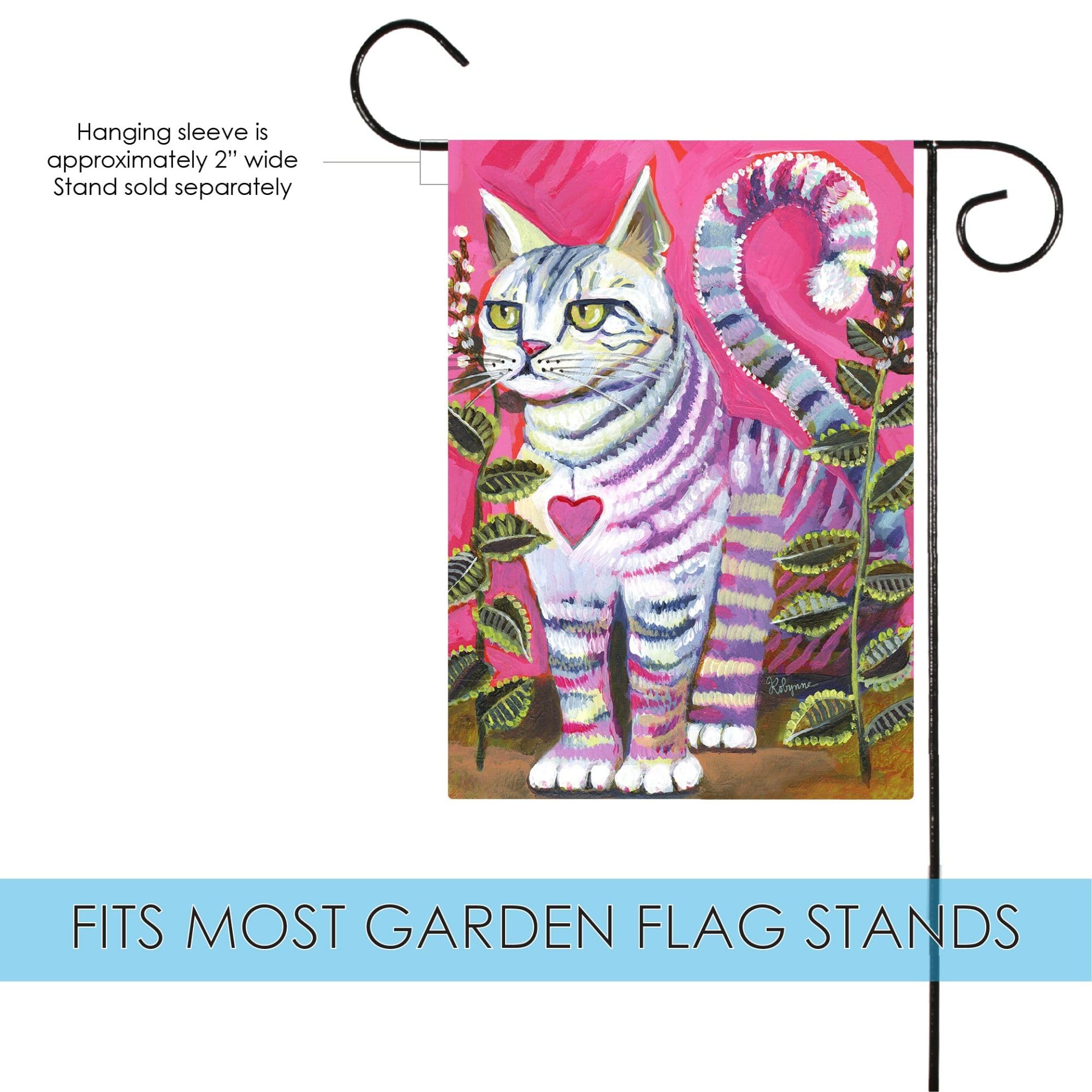 Toland Home Garden 12x18 Inch Double Sided Catnip No Touch Cat Flag - Outdoor Kitty Yard Decoration for Garden, House & Patio - Perfect for Cat Lovers & Pet-Friendly Outdoor Decor