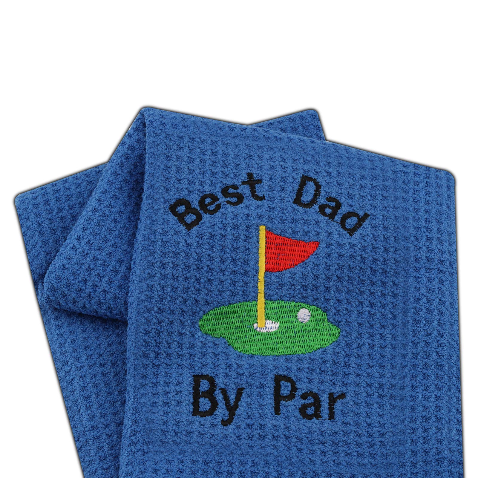 Best Dad Golf Towel with Clip - Personalized Embroidered Golf Gift for Father's Day, Birthday & Retirement - Perfect for Golf Courses, Driving Range & Clubhouse Use