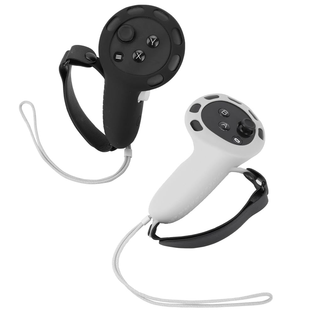 Meta Quest 3 VR Controller Silicone Cover - Protective Case for VR Touch Grips, Virtual Reality Accessories (White) - Perfect for Gaming, VR Training & Home Entertainment