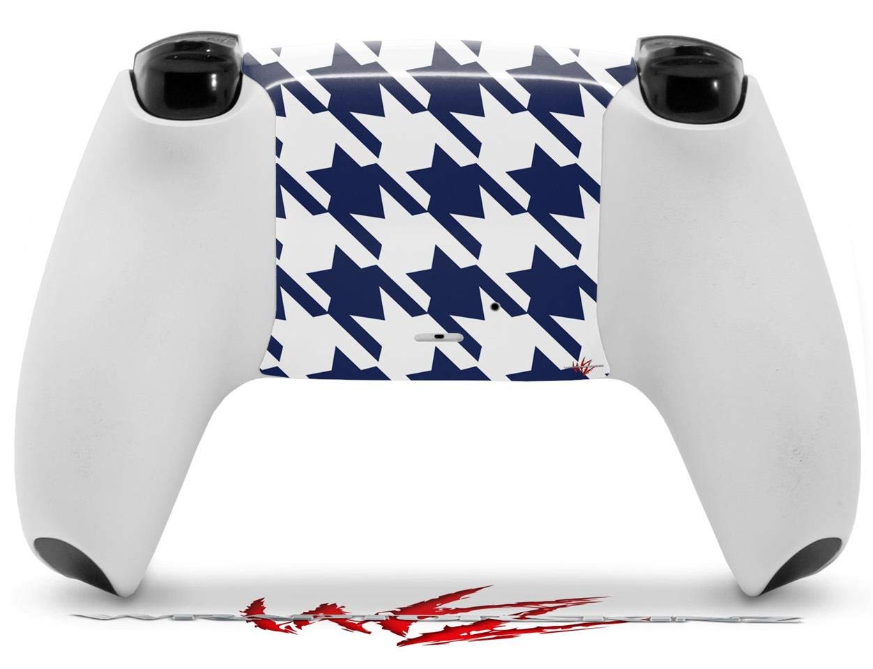 PS5 DualSense Controller Skin Wrap - Houndstooth Navy Blue for Gaming & Protection