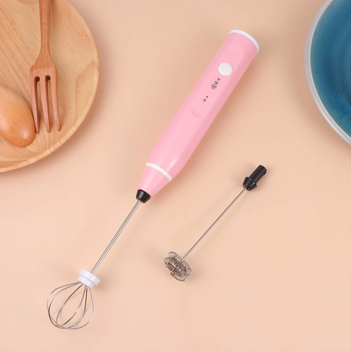 Rechargeable Handheld Electric Milk Frother - Stainless Steel Whisk for Cappuccino, Latte, Protein Shakes & Matcha | Portable Foam Maker for Coffee, Smoothies & Baking | Perfect for Home, Office & Travel