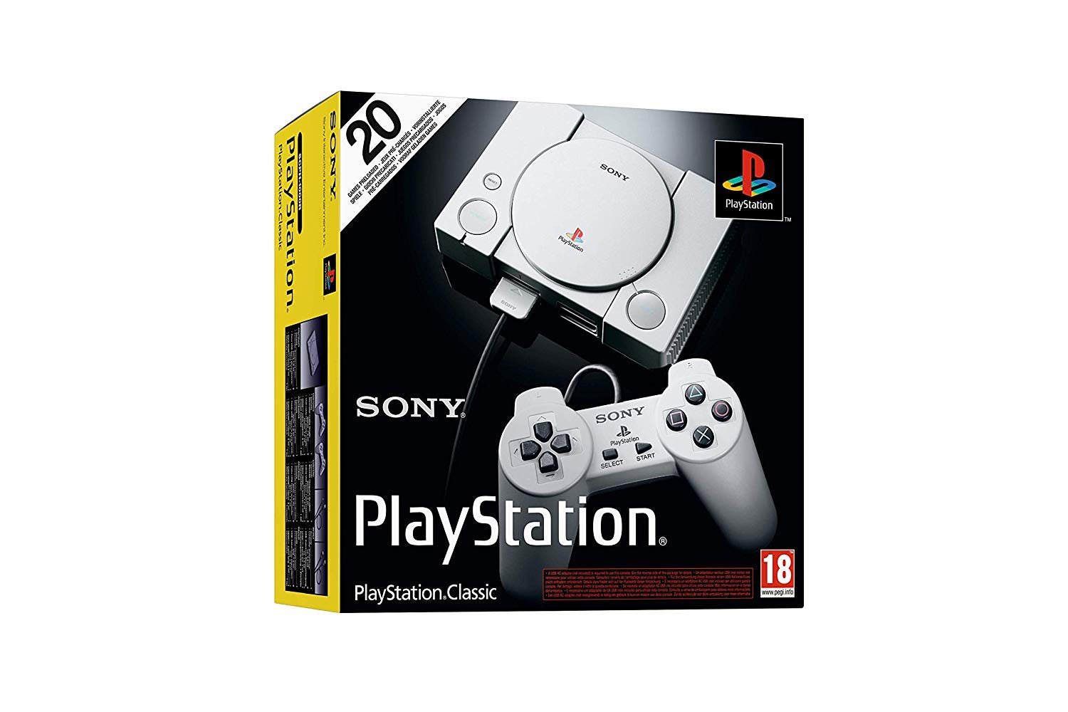 Renewed Sony PlayStation Classic Mini Console - 20 Preloaded Retro Games, Perfect for Nostalgic Gaming Nights and Collectors