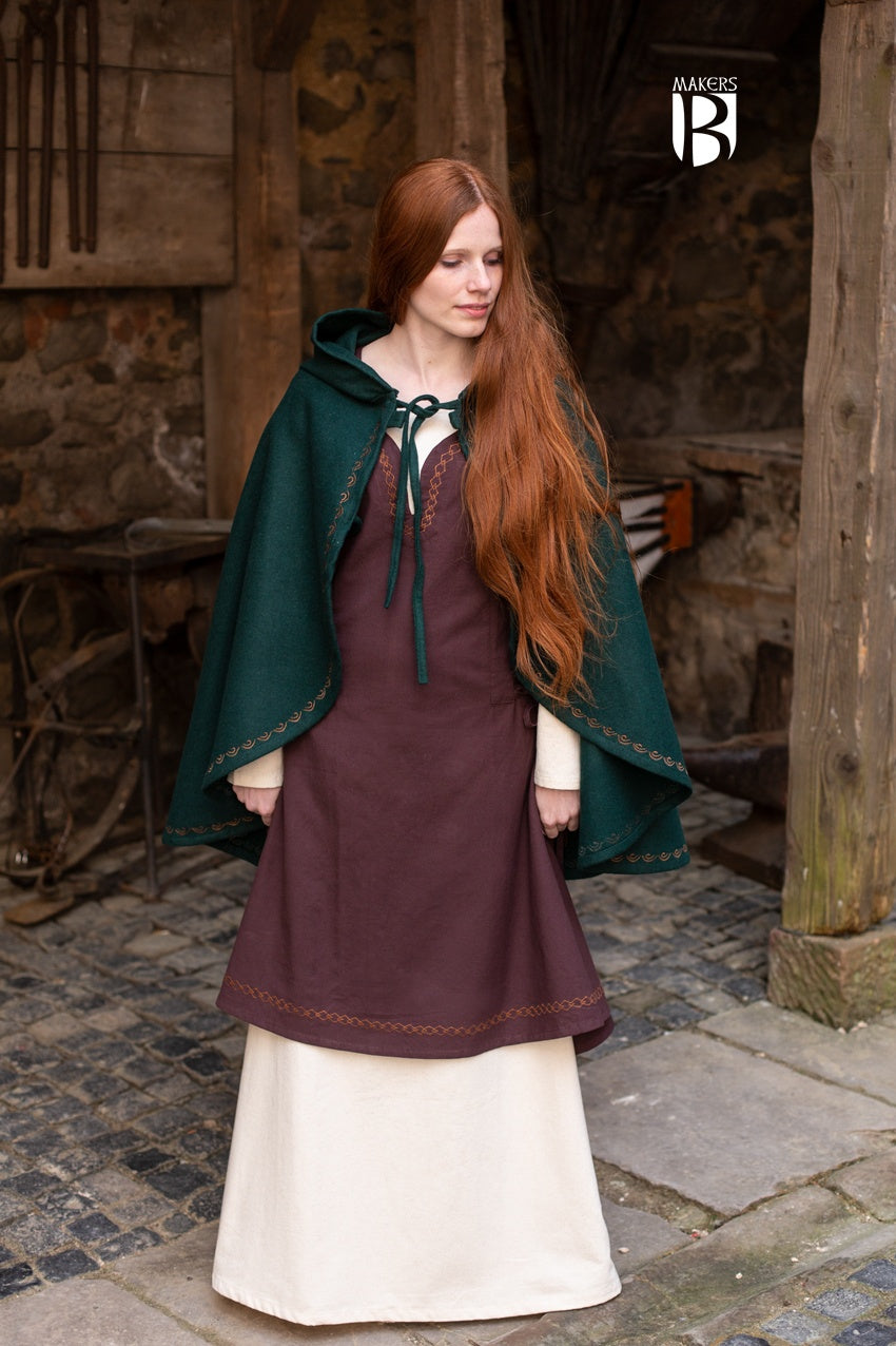 Affra Green Cape - Stylish & Elegant Women's Fashion Cape for Evening Parties, Weddings & Special Occasions