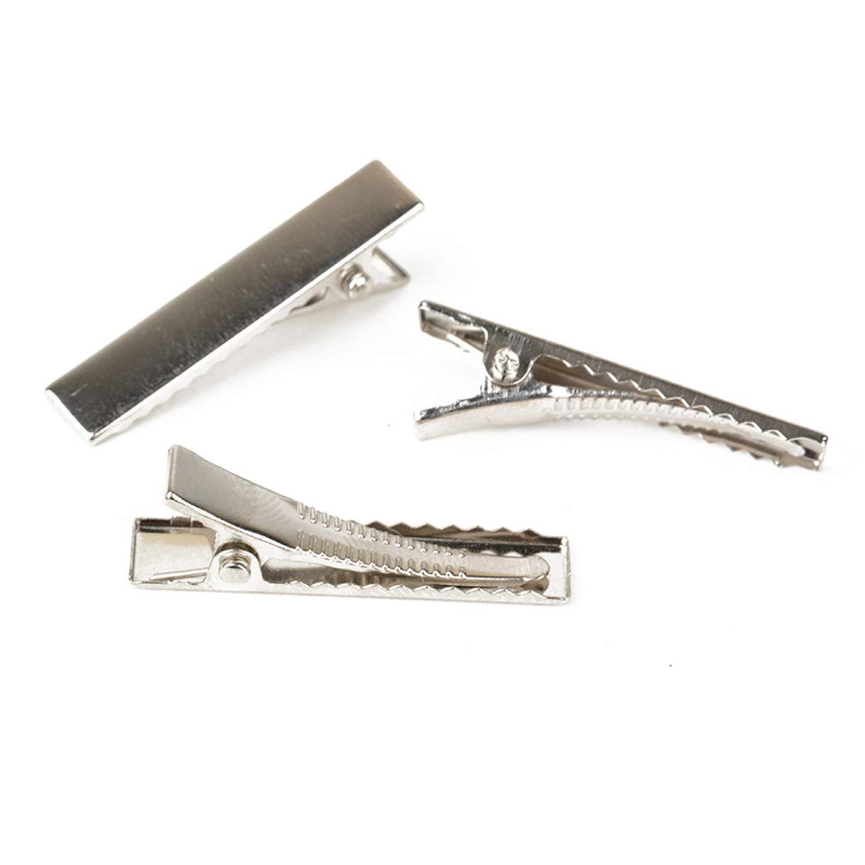 Zhongjiuyuan 300PCS (4.6cm) Metal Hair Alligator Clips - DIY Barrettes, Teeth Hair Clips, Flat Single Prong Clips for Styling, Braiding, Extensions & Salon Use - Perfect for Hairdressing, Cosplay & Craft Projects