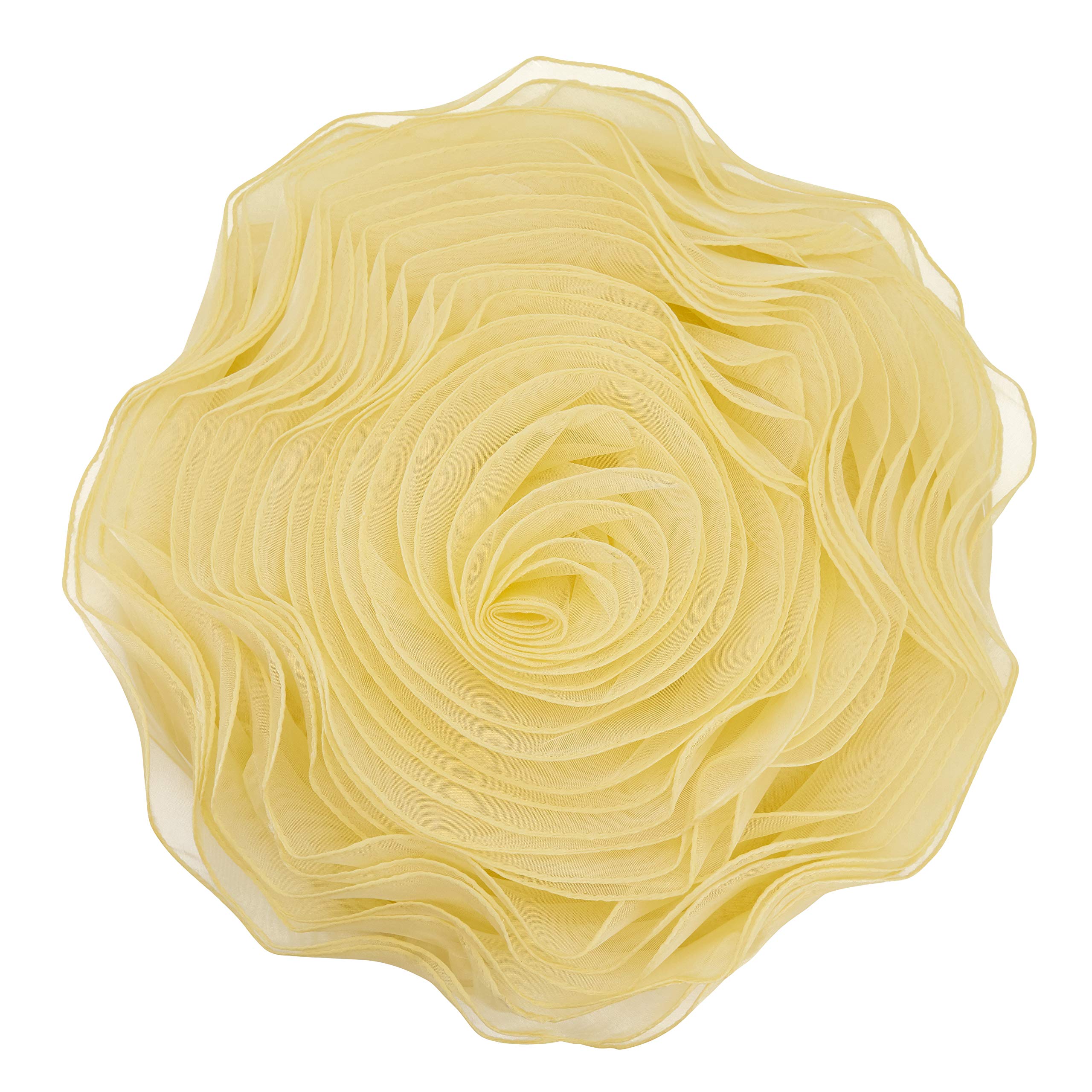 SARO LIFESTYLE 16 Inch Yellow Rose Design Decorative Throw Pillow - Soft Couch Pillow for Living Room, Bedroom & Home Decor