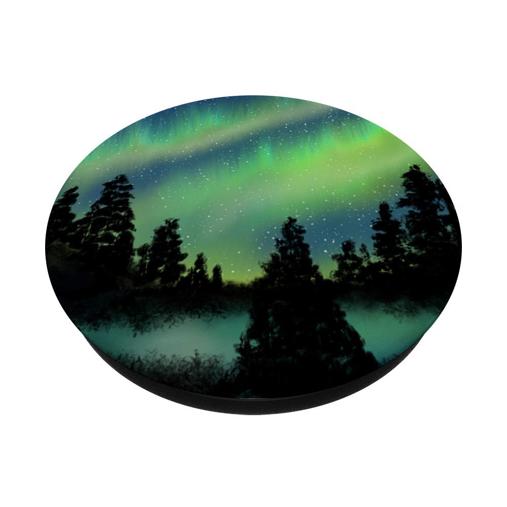 Aurora Borealis Northern Lights Pine Forest Canvas Art - Stunning Winter Landscape Wall Decor for Living Room, Bedroom & Office