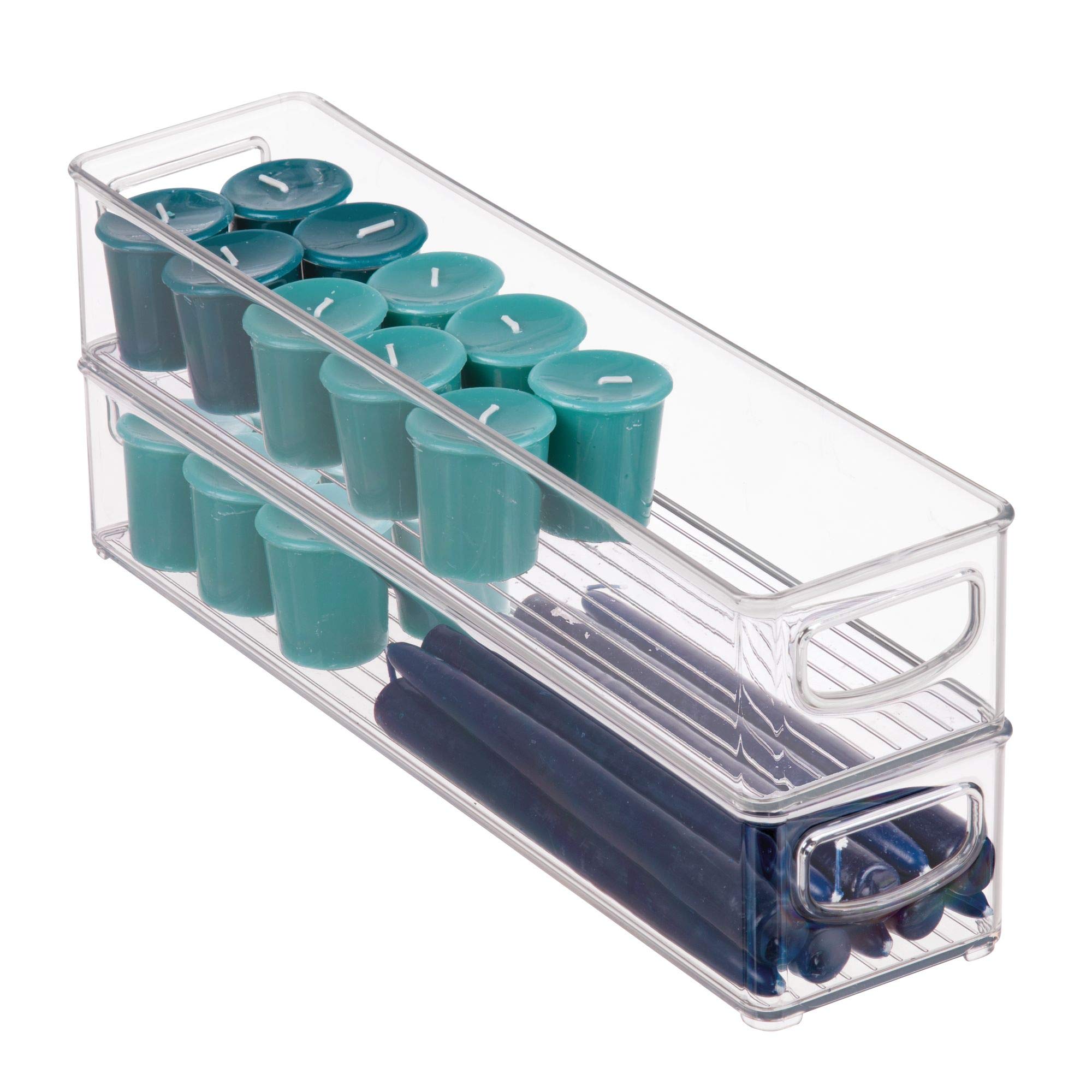 BPA-Free Plastic Pantry and Kitchen Storage Organizer Bin with Easy Grip Handles - 16
