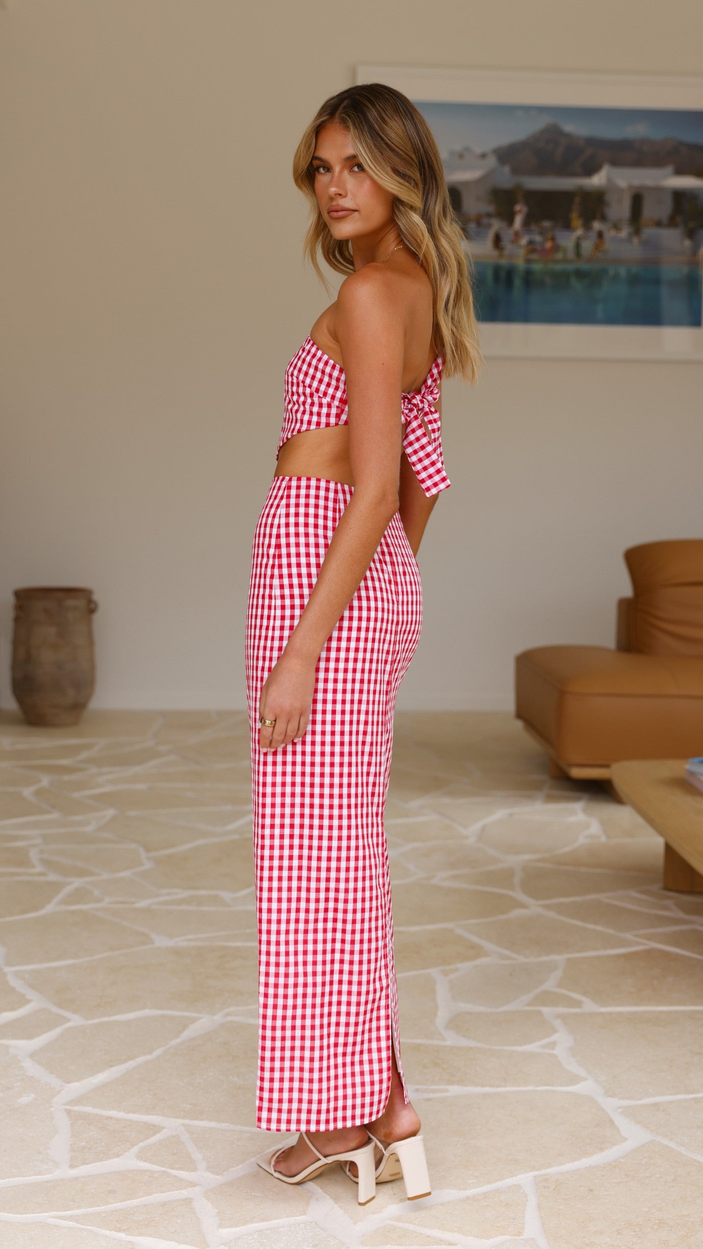 Jakayla Women's Maxi Skirt - Flowy Long Skirt for Summer, Picnic Red | Perfect for Beach, Vacation & Outdoor Activities